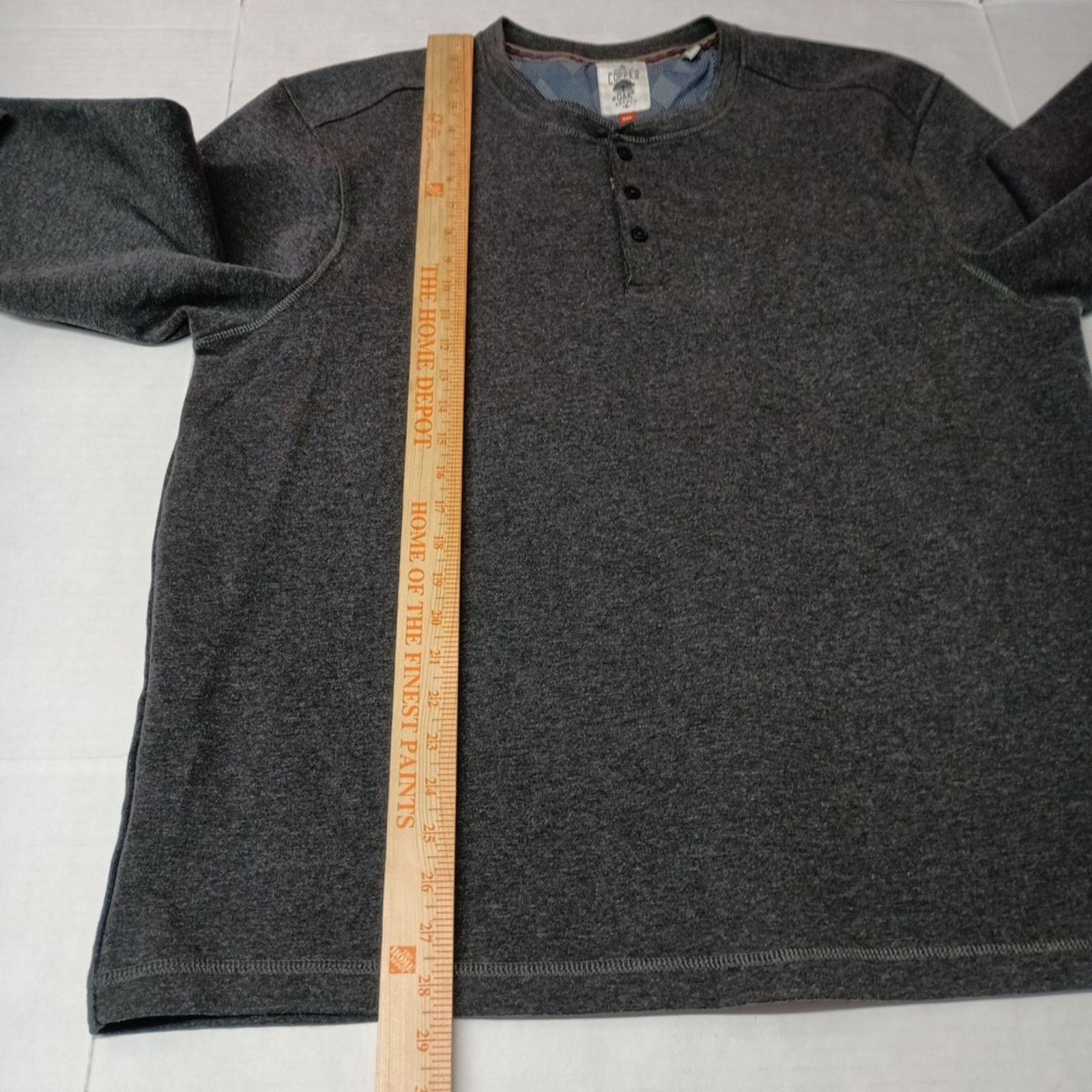 Other Copper Oak Henley Sweatshirt Men's 2XL Gray Pullover Cotton Size US XL / EU 56 / 4 - 6 Thumbnail