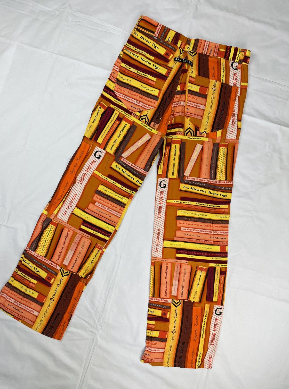 Jean Paul Gaultier SS2001 Jean Paul Gaultier Book Shelf Parody Pants Vintage Size US 31 - 4 Thumbnail