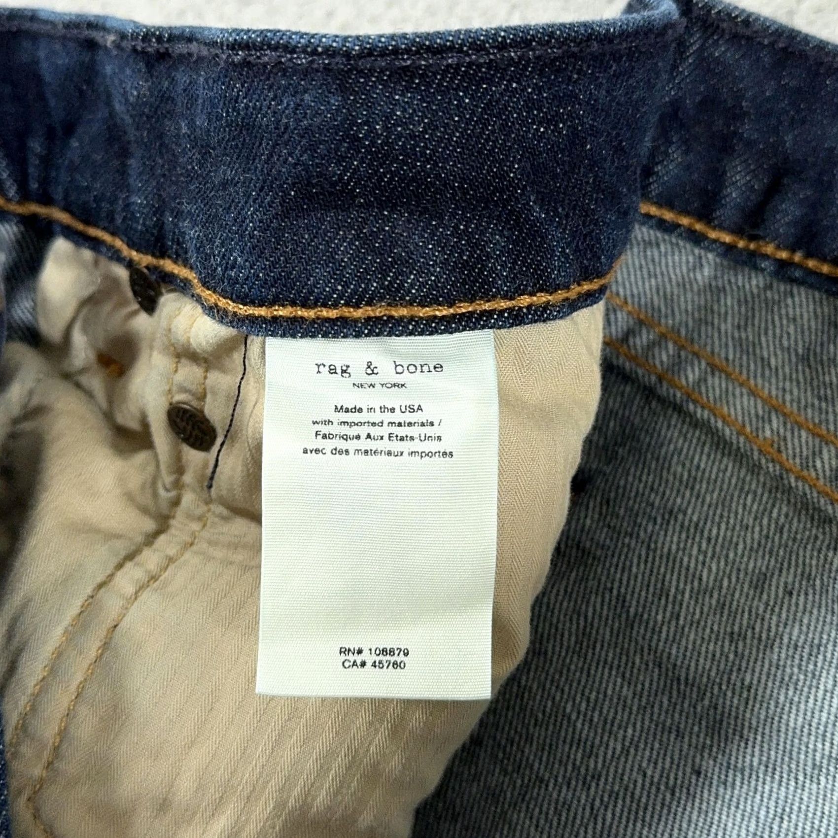 Rag & Bone rag & bone Fit 2 Slim Selvage Jeans Mens 34x29 Dark Denim Button Fly Made USA Size US 34 / EU 50 - 7 Thumbnail