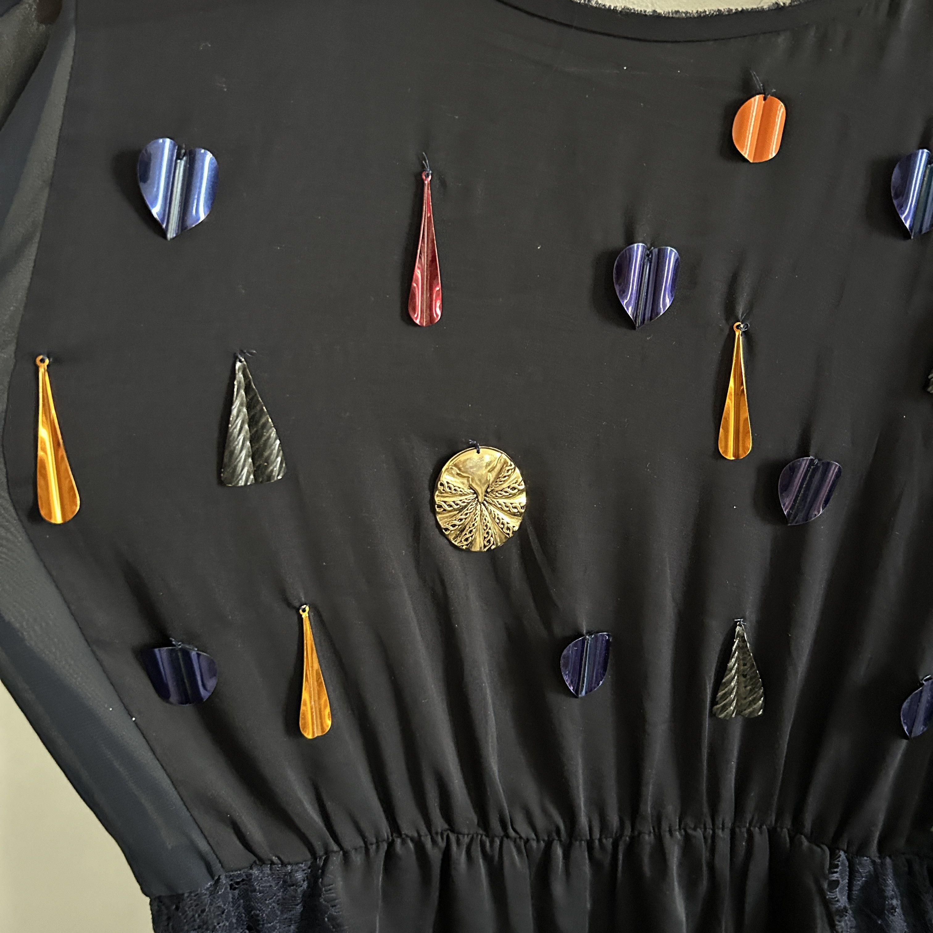 Custommade Reworked Y2K Navy Bling Mini Dress Size M / US 6-8 / IT 42-44 - 14 Thumbnail