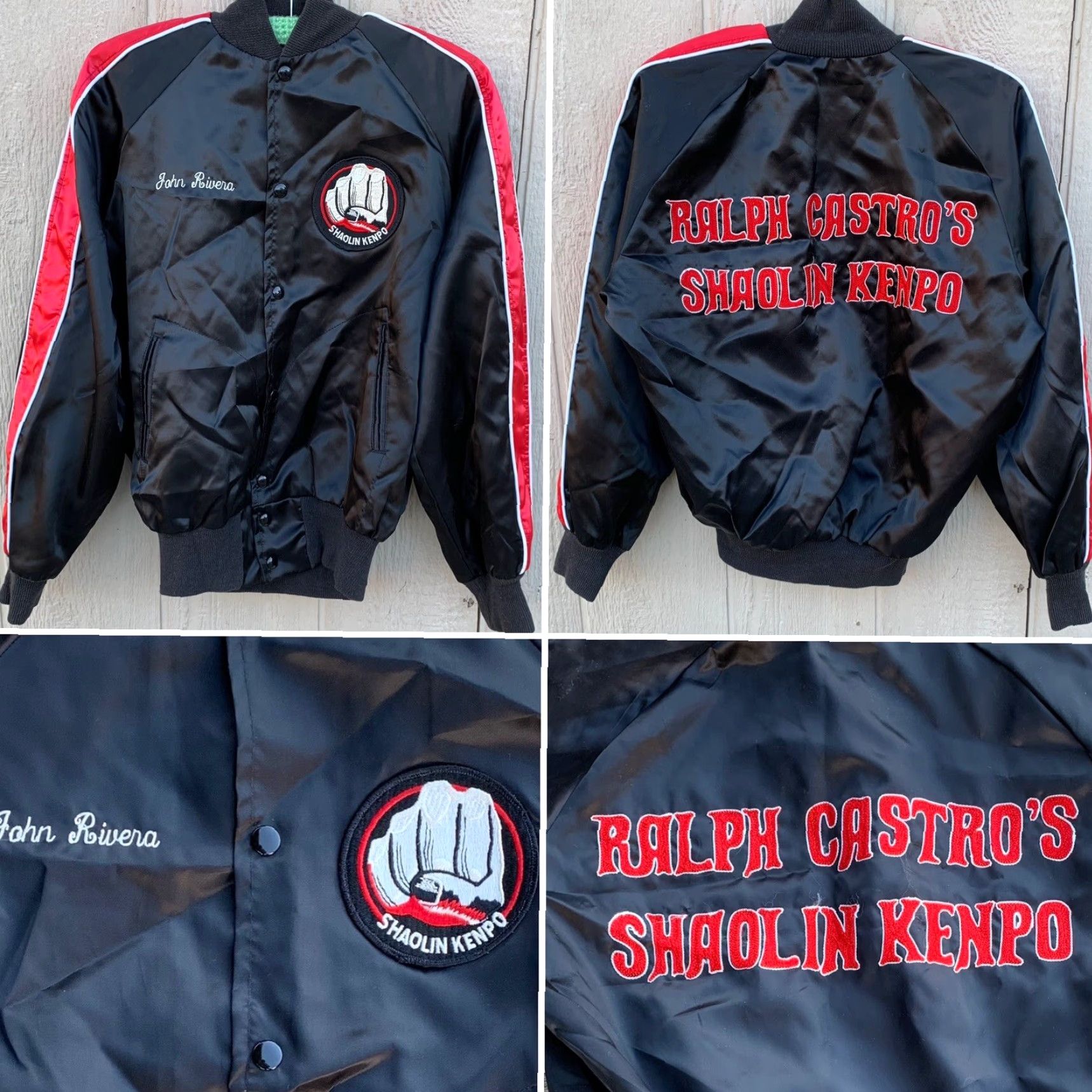 Vintage VINTAGE Ralph Castros Shaolin Kenpo Satin Jacket Union Made Size 38 Men Bomber Jacket Satin Nylon Embroidered 1980s Vintage Empire Sporting Goods NYC Size US XXS / EU 40 - 3 Thumbnail