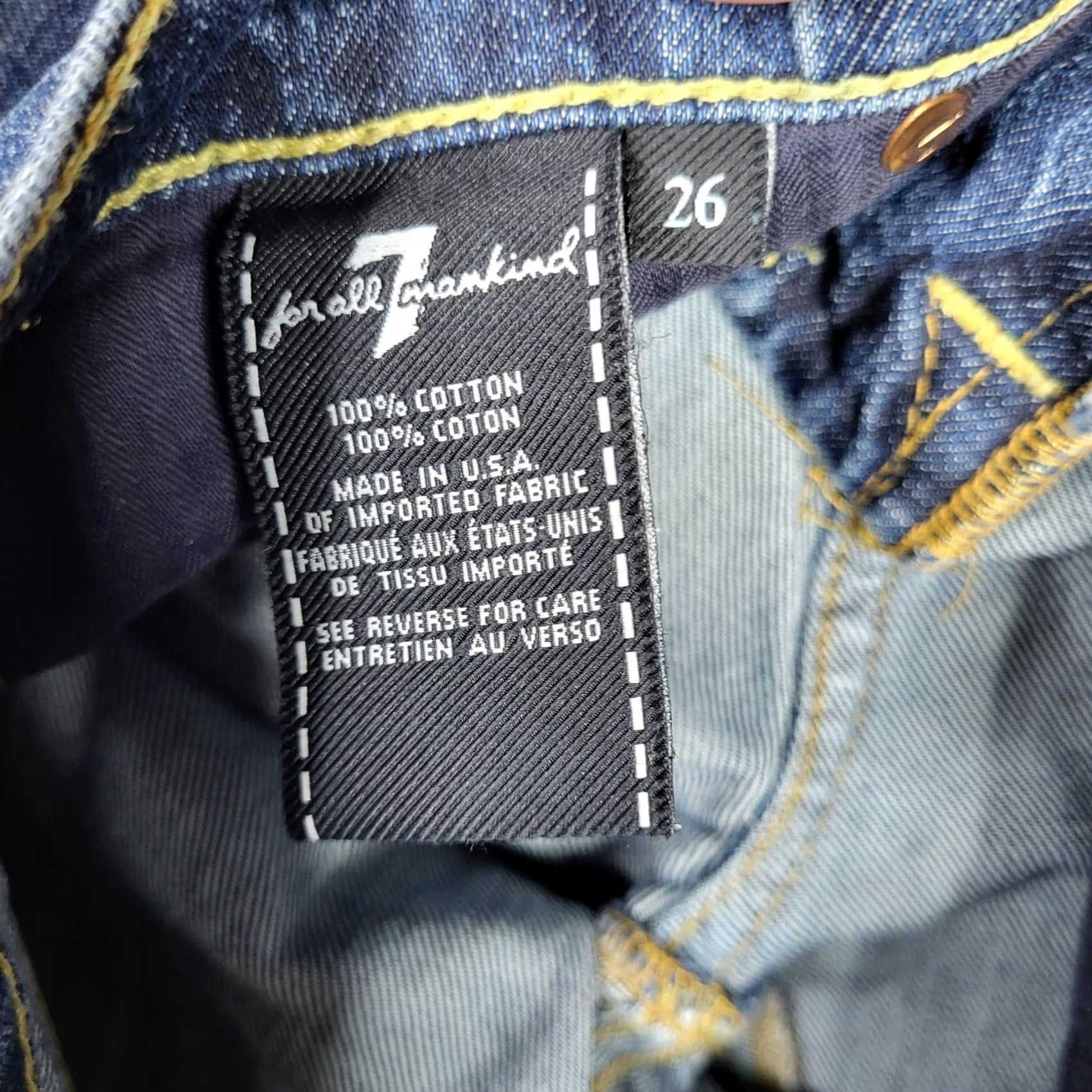 7 For All Mankind 7 For All Mankind Josefina Jeans Skinny Distressed Women's Size 26 Blue Denim 100% Cotton Regular Rise Mid 5-Pocket Womens Mens Size 26" / US 2 / IT 38 - 3 Thumbnail