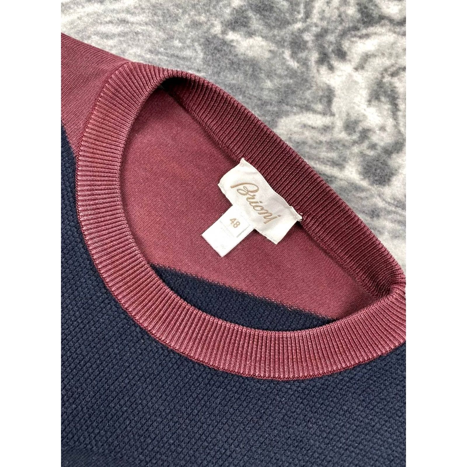 Brioni VINTAGE Brioni Sweater Mens Size 48 Blue Wool Knit Pullover Size US M / EU 48-50 / 2 - 2 Thumbnail