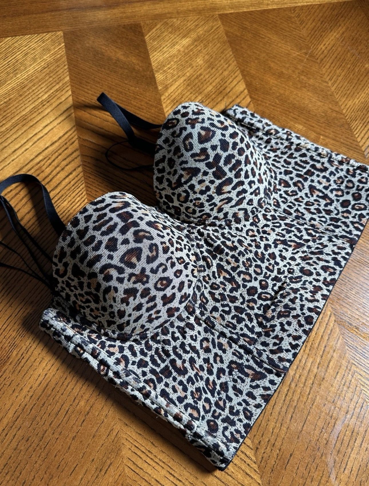 Other Love J Leopard Print Bustier Corset Crop Top Size M / US 6-8 / IT 42-44 - 3 Thumbnail