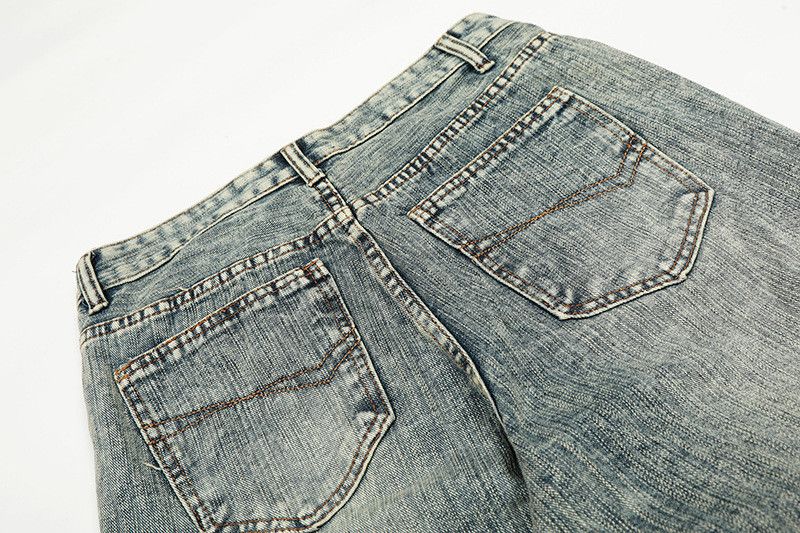 Vintage American retro straight washed wide-leg jeans for men Size US 32 / EU 48 - 4 Thumbnail