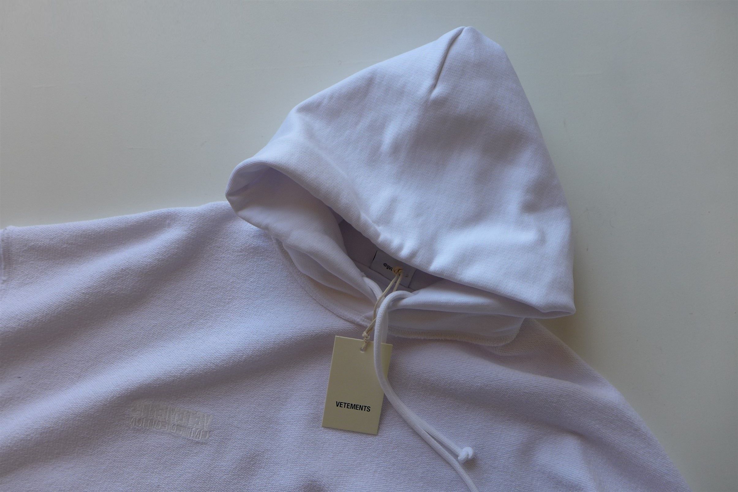 Vetements Vetements Inside-Out Hoodie - White Cotton Size US S / EU 44-46 / 1 - 6 Thumbnail