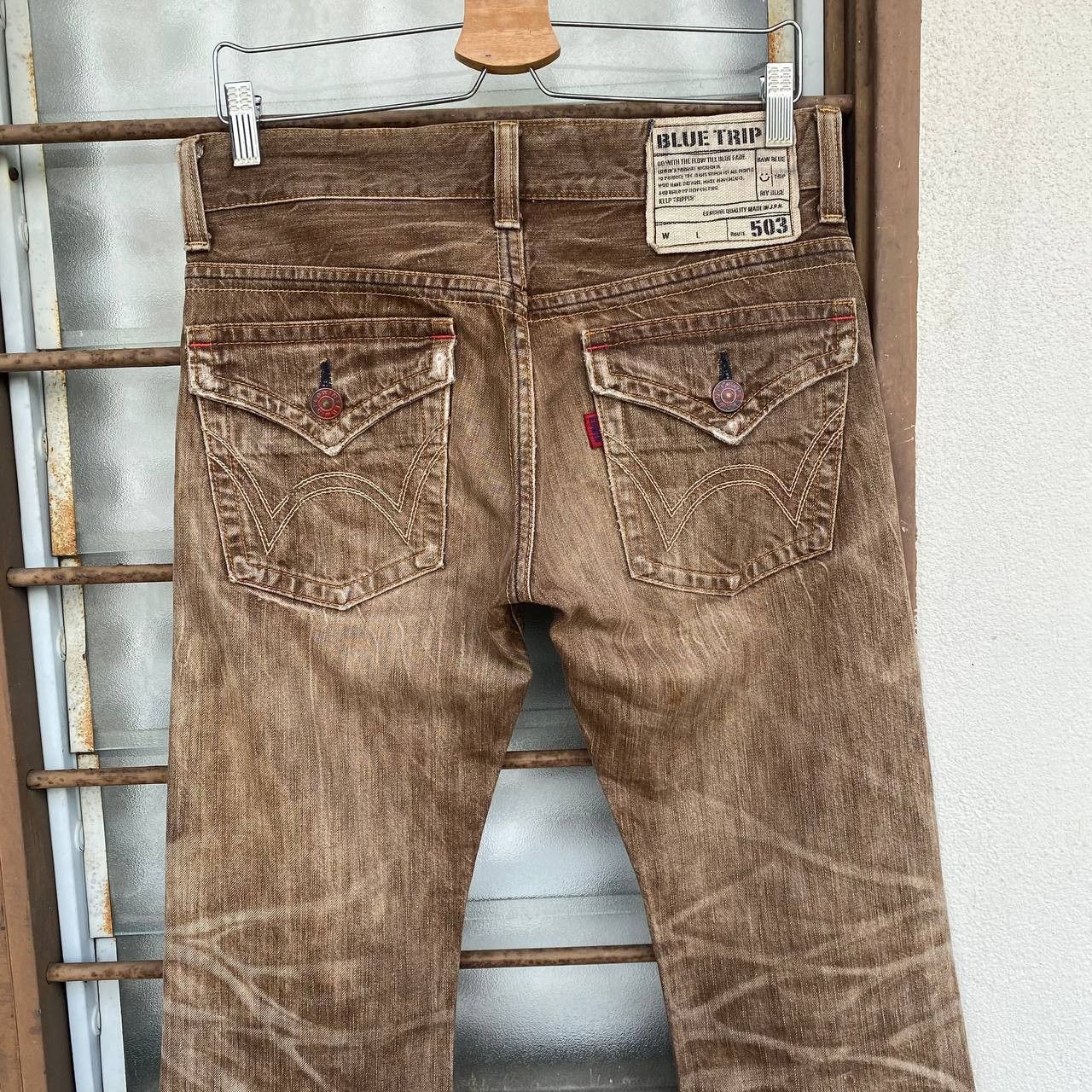 Edwin × Vintage FLARED VINTAGE EDWIN BLUETRIP JAPAN BROWNCLAWMARK DISTRESSED Size US 28 / EU 44 - 8 Thumbnail