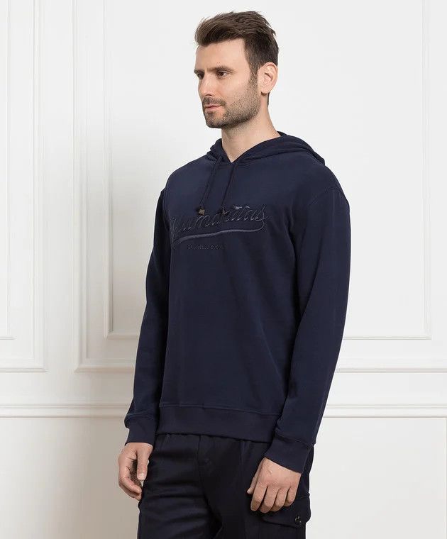 Brunello Cucinelli o1y0526 Hoodie in Midnight Blue Size US S / EU 44-46 / 1 - 2 Thumbnail
