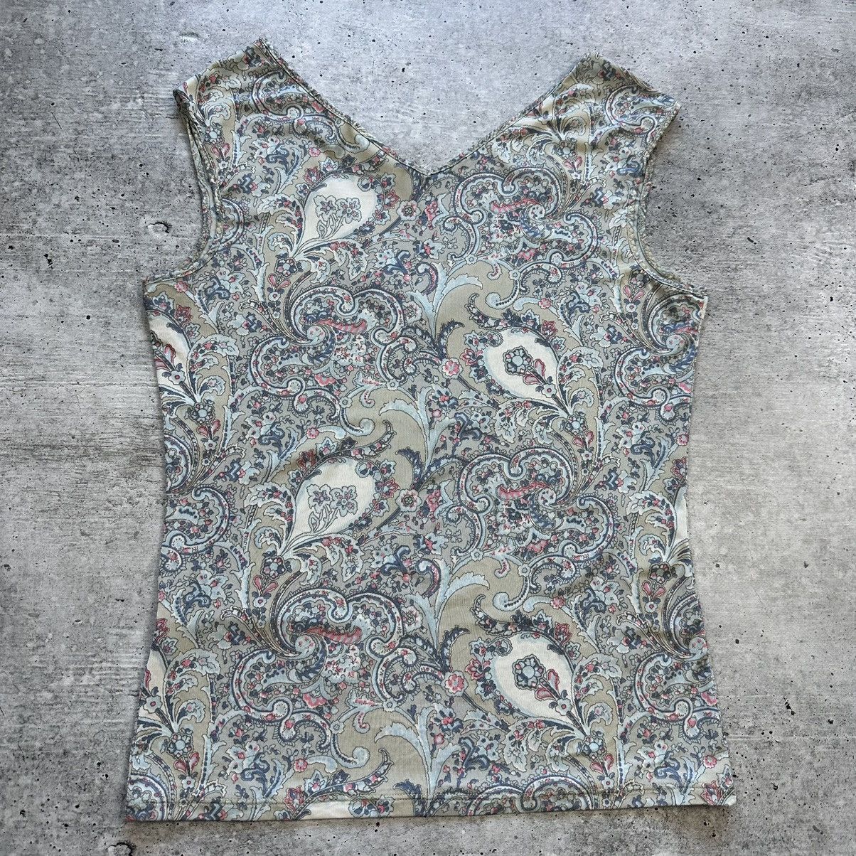 Max Mara Max Mara Tank Top Paisley Pattern V-neck Size L / US 10 / IT 46 - 8 Thumbnail
