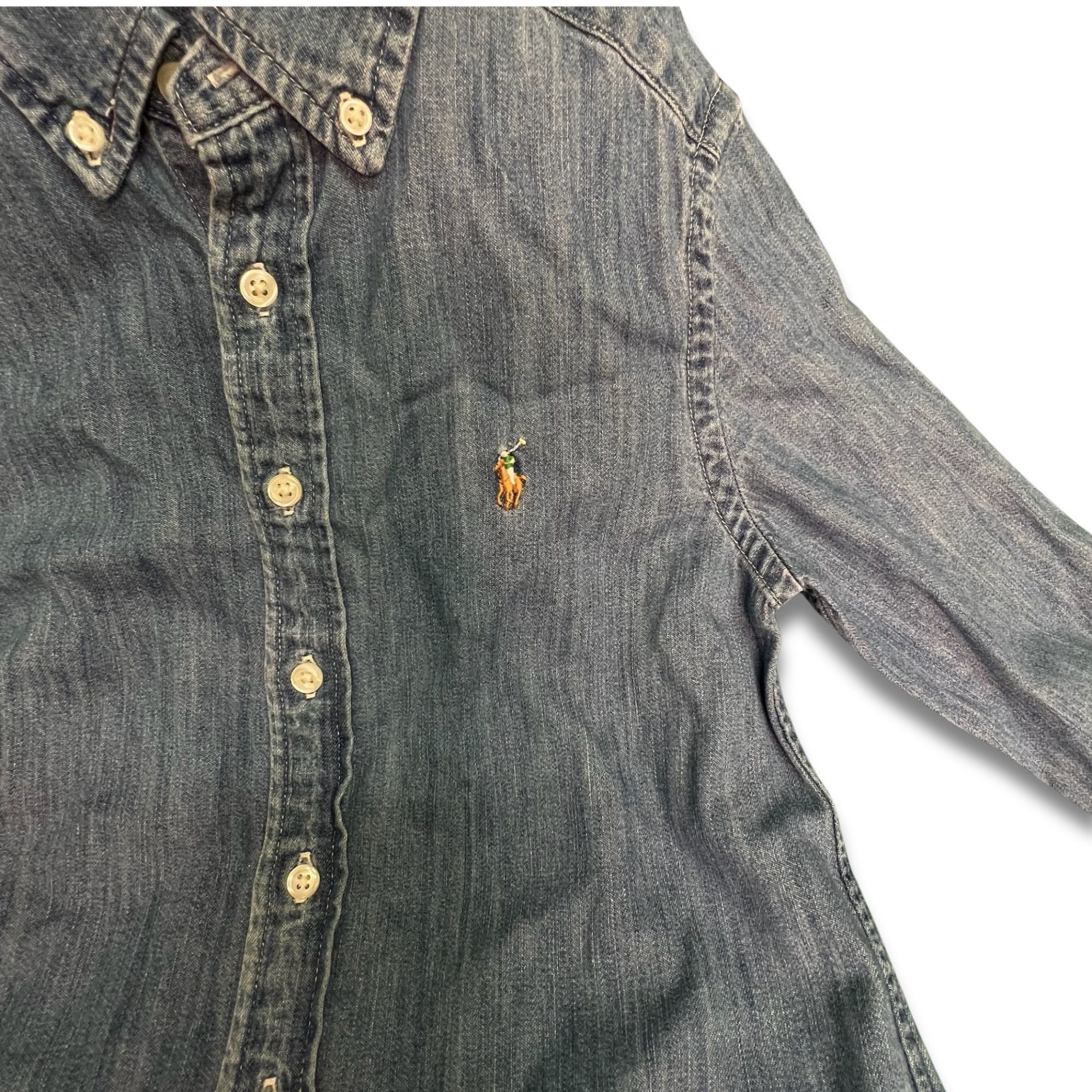 Polo Ralph Lauren Boys Denim Button-Down Shirt Size Small Lo