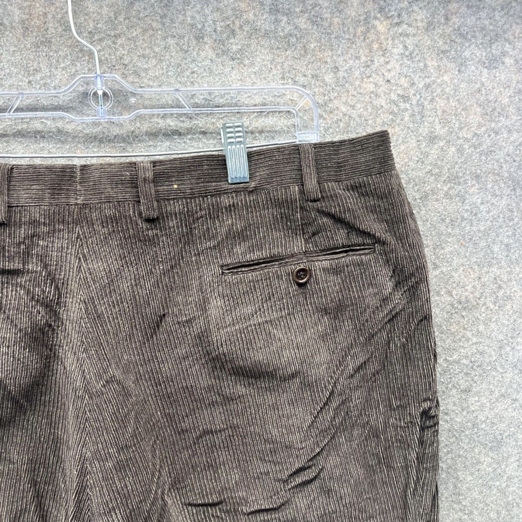 Canali Canali Pants Mens 42 60 Brown Corduroy Dress Trousers Flat Front Made Italy VTG Size US 42 / EU 58 - 7 Thumbnail