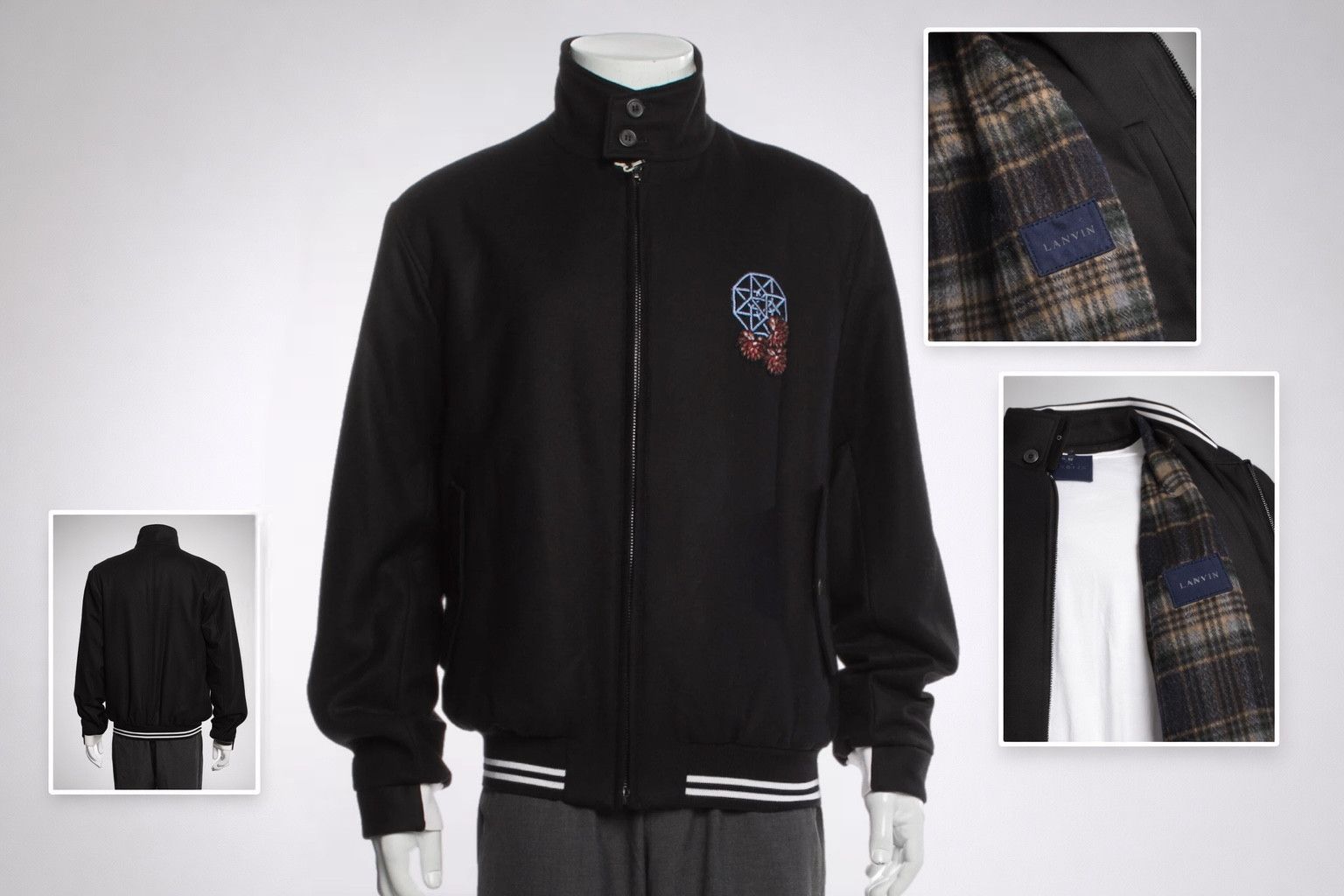 Lanvin Lanvin Virgin Wool Varsity Jacket Blk SZ L (US40/IT50) 🔥 Size US L / EU 52-54 / 3 - 2 Thumbnail