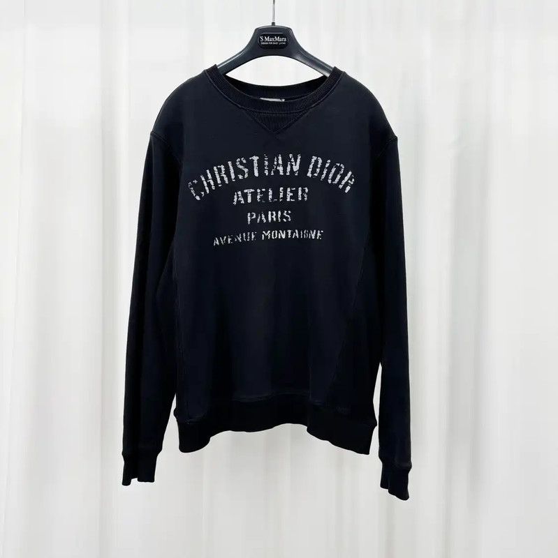 Dior Dior Men's Black Logo Long Sleeve Sweatshirt 0089 Size US M / EU 48-50 / 2 - 1 Thumbnail