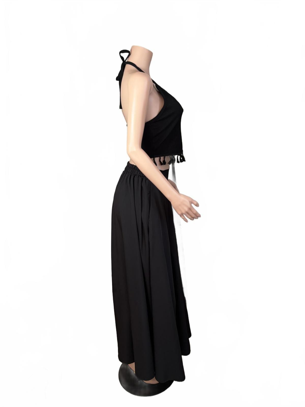 Shein Black Tassel Trim Fringe Boho Festival Summer Festival Top L Size L / US 10 / IT 46 - 9 Thumbnail