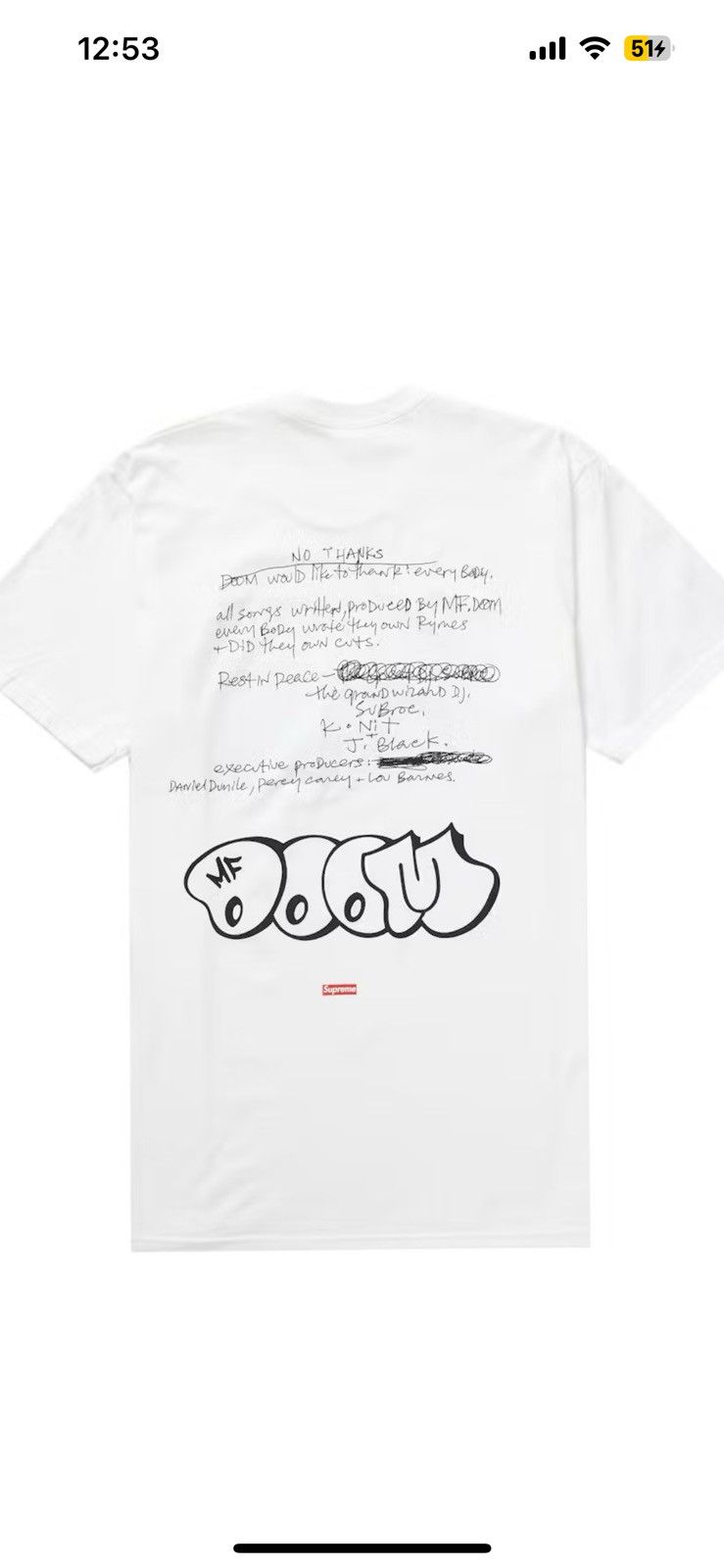 Supreme Supreme MF DOOM Tee Size US XXL / EU 58 / 5 - 6 Thumbnail