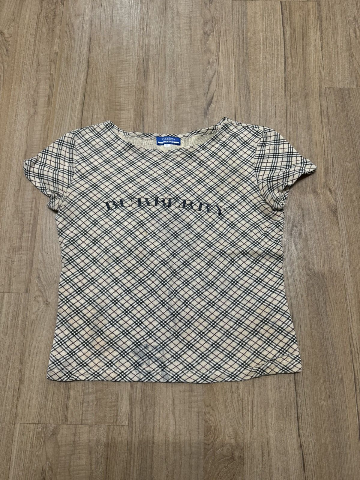 Burberry BURBERRY SPELLOUT NOVA CHECK TSHIRT Size M / US 6-8 / IT 42-44 - 1 Thumbnail