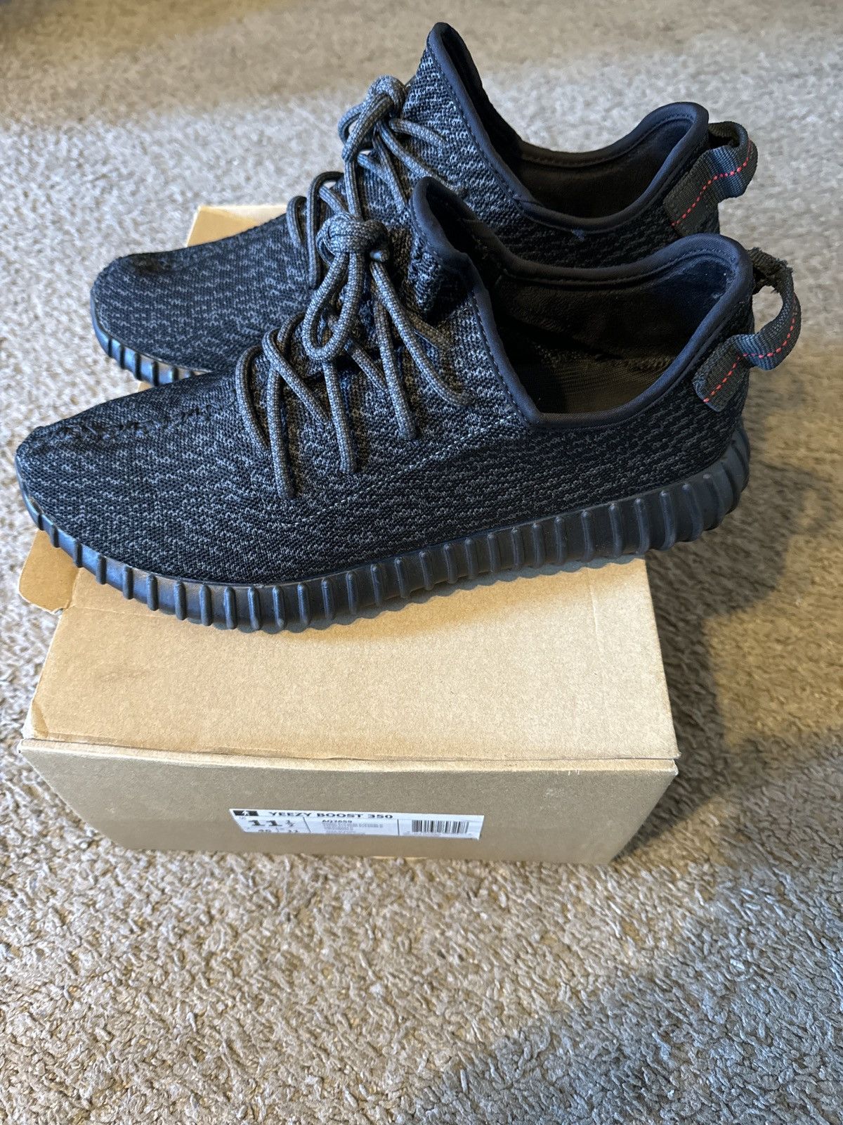 Adidas Adidad Yeezy 350 Pirate Black 2015 Size US 11.5 / EU 44-45 - 3 Thumbnail
