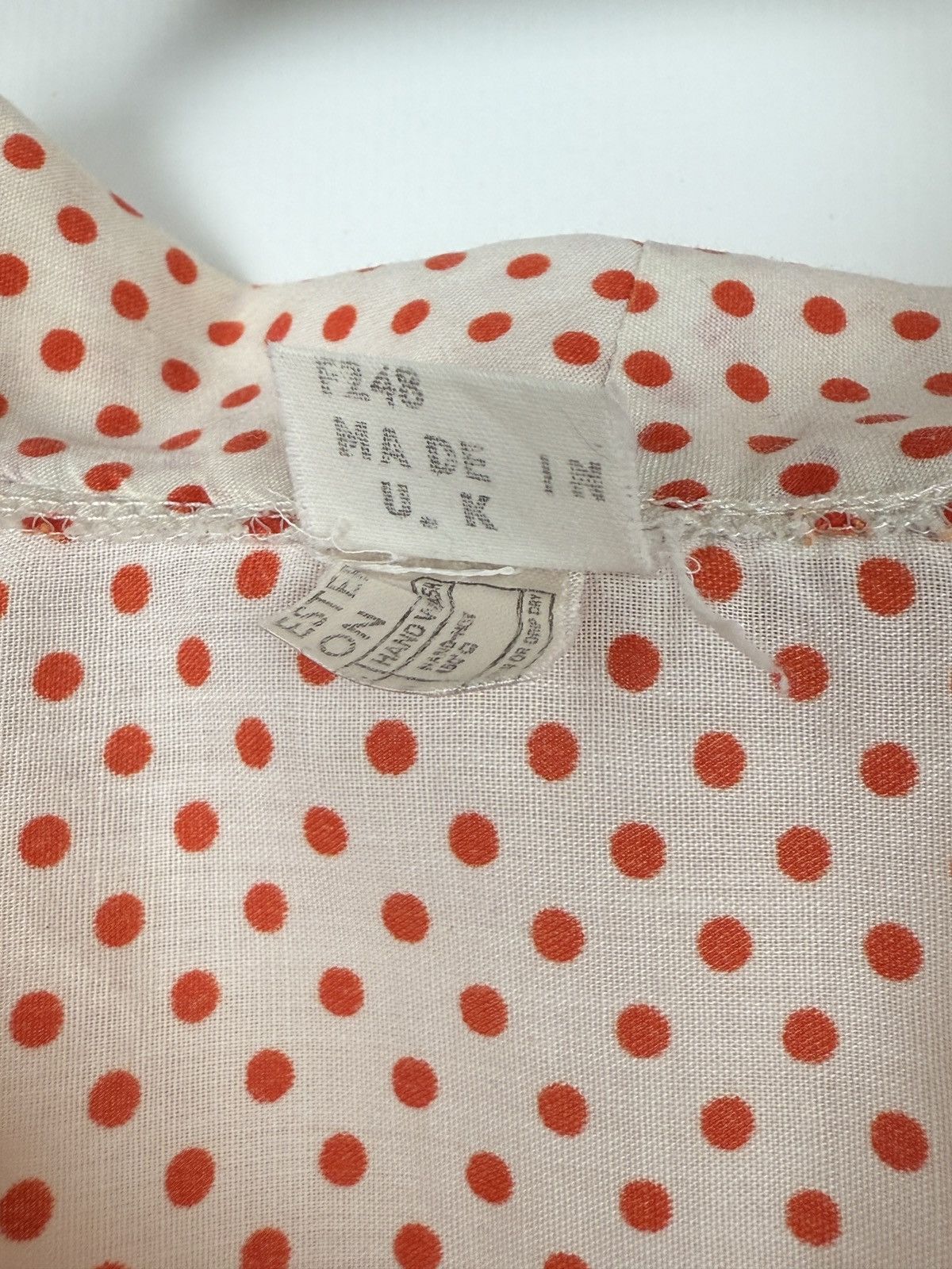 Vintage 60s 70s Vintage Red Polka Dot Pin Up Pullover Shirt Blouse Size XL / US 12-14 / IT 48-50 - 6 Thumbnail