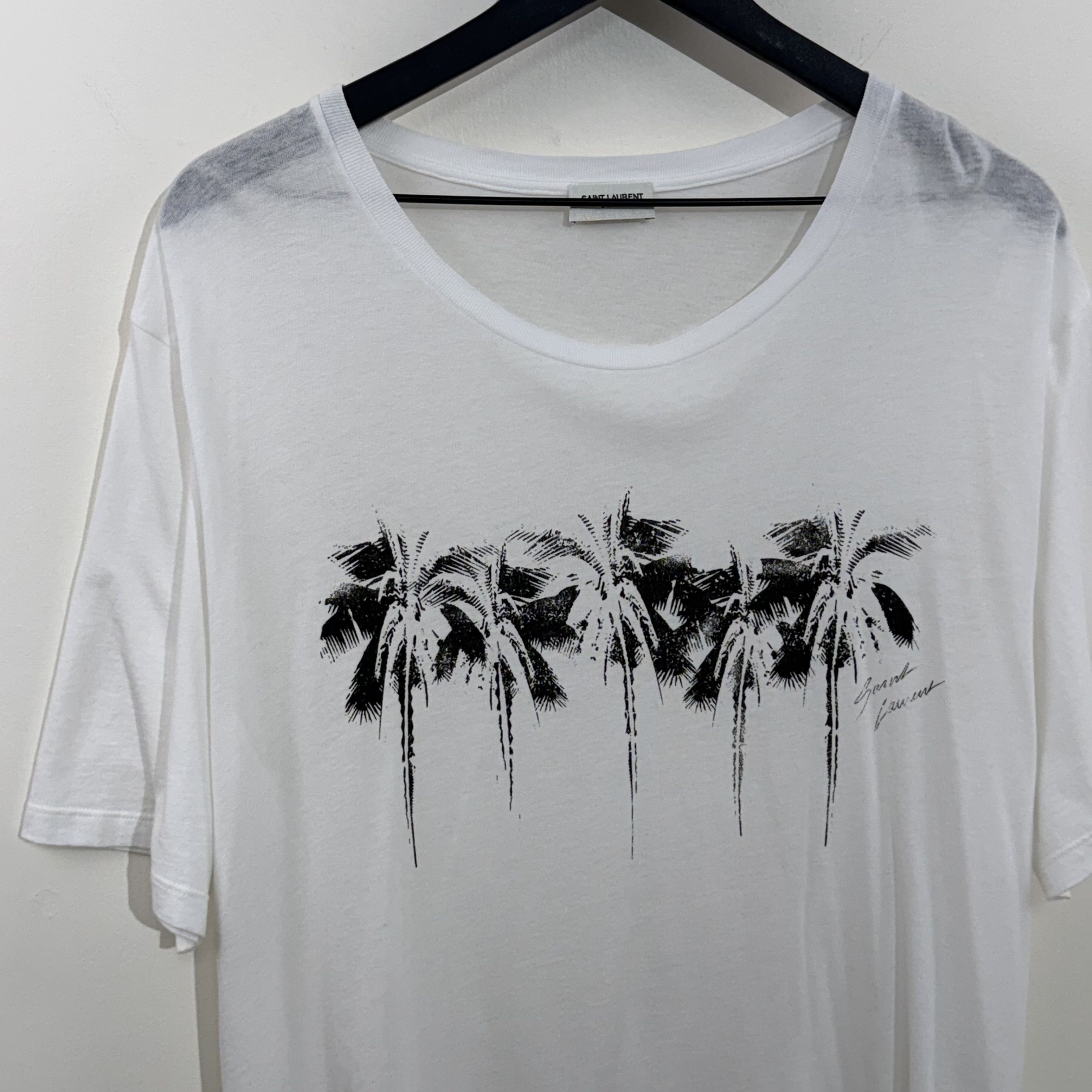 Saint Laurent Paris Saint Laurent Paris Palm Tree Print T-Shirt Size US XL / EU 56 / 4 - 2 Thumbnail