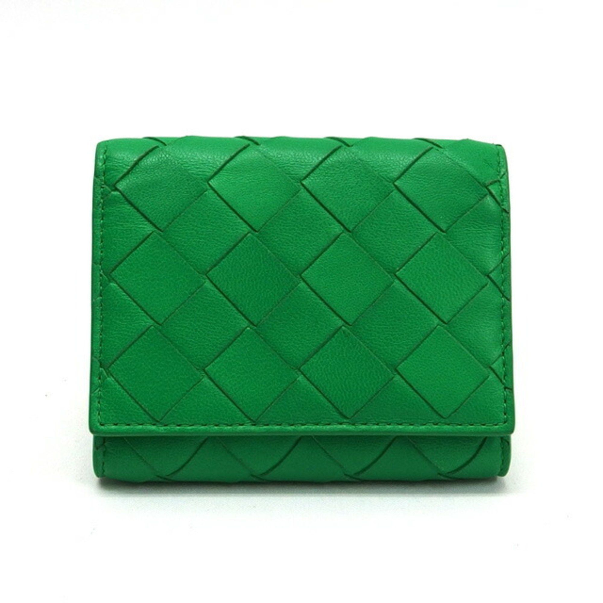 image of Bottega Veneta Intrecciato Coin Purse, Green, Women's