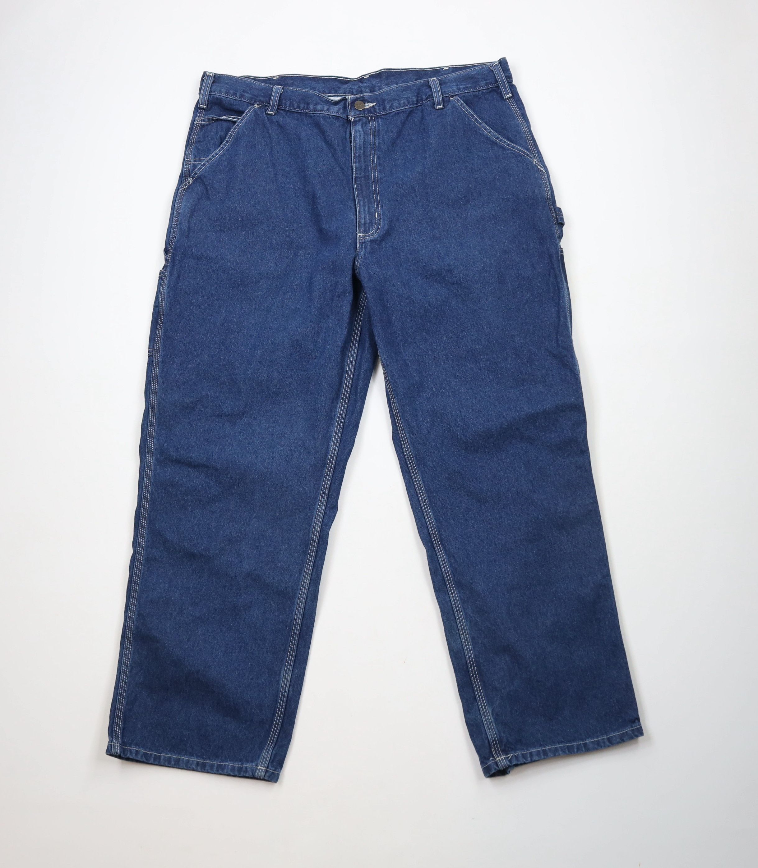 Carhartt × Vintage Vintage Y2K Carhartt Loose Fit Wide Leg Dungaree Denim Jeans Size US 42 / EU 58 - 1 Thumbnail