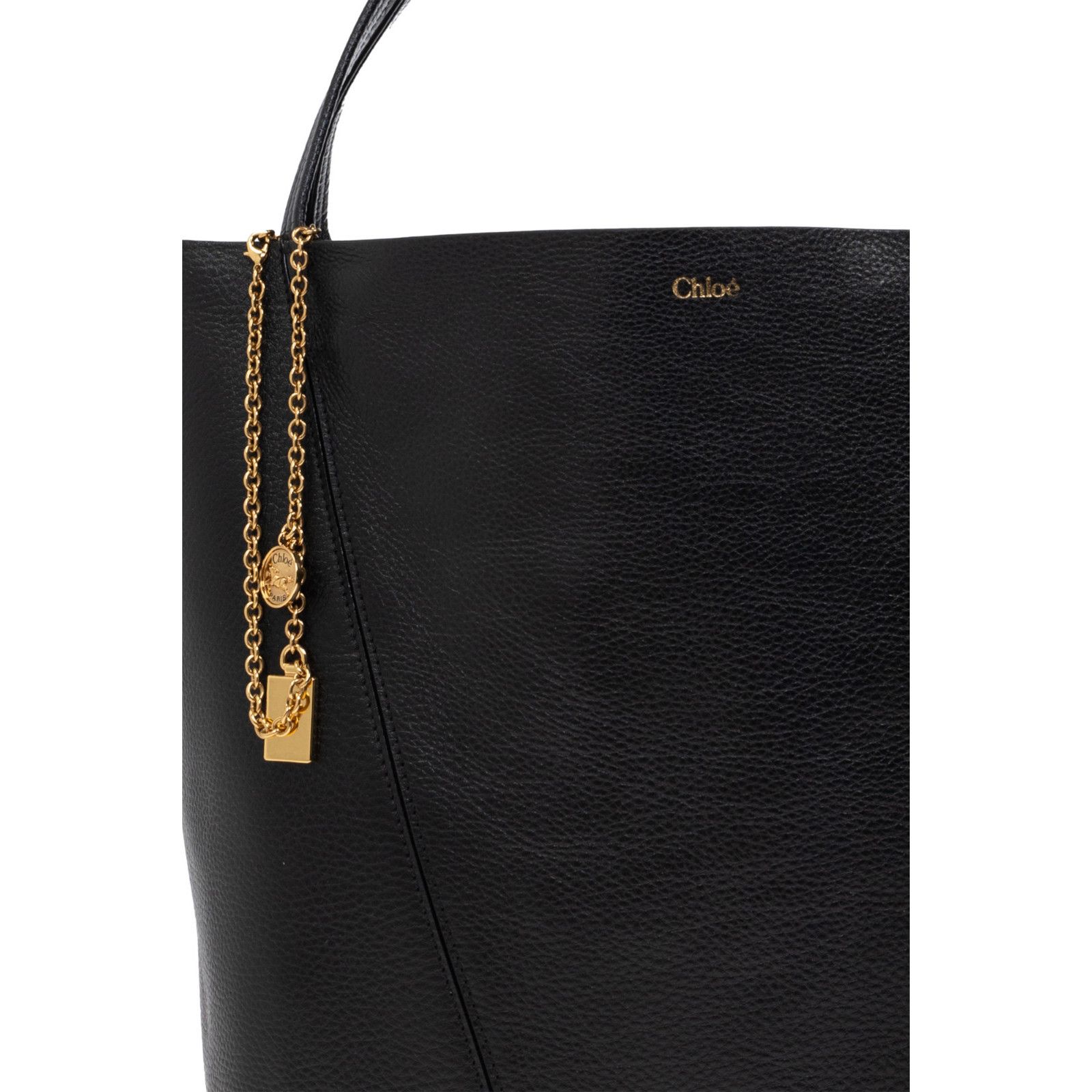 Chloe Chloe Large Spin Black Grained Leather Tote Bag New & Authen Size ONE SIZE - 6 Thumbnail