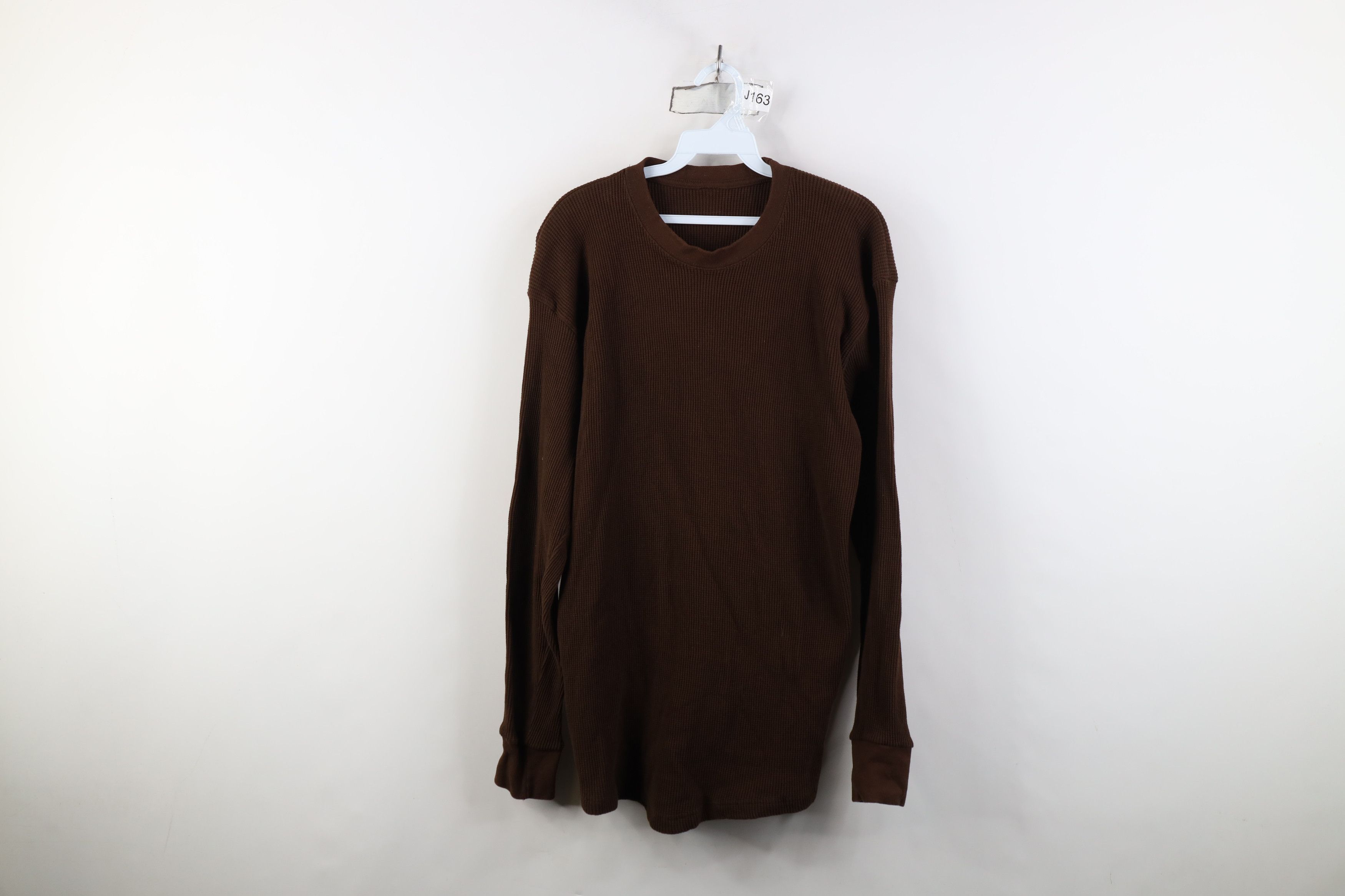 Vintage Vintage 90s Y2K Streetwear Waffle Knit Long Sleeve T-Shirt Size US L / EU 52-54 / 3 - 1 Thumbnail
