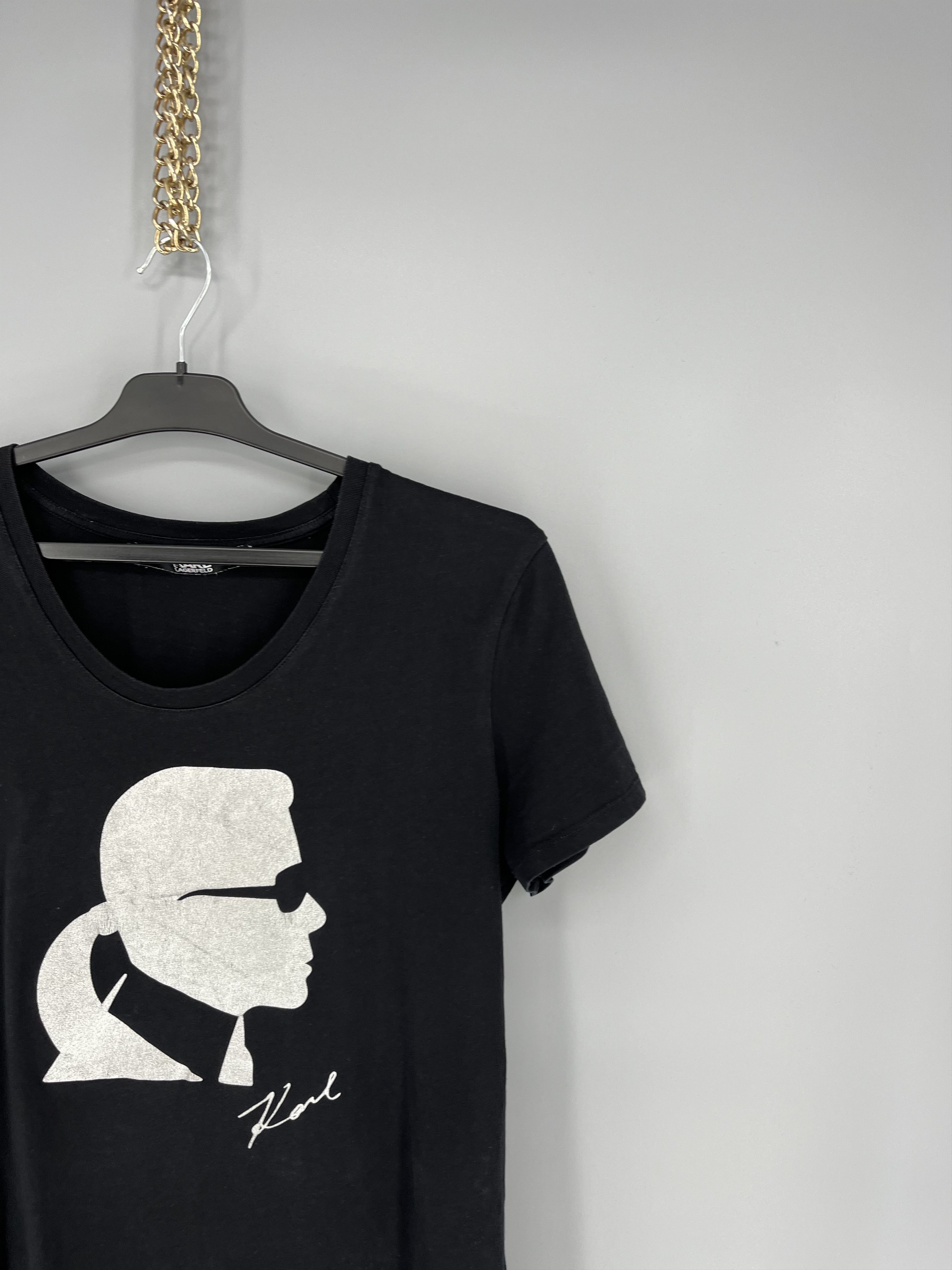 Karl Lagerfeld Karl Lagerfeld Paris Logo T Shirt Black Womens Size L Size L / US 10 / IT 46 - 5 Thumbnail