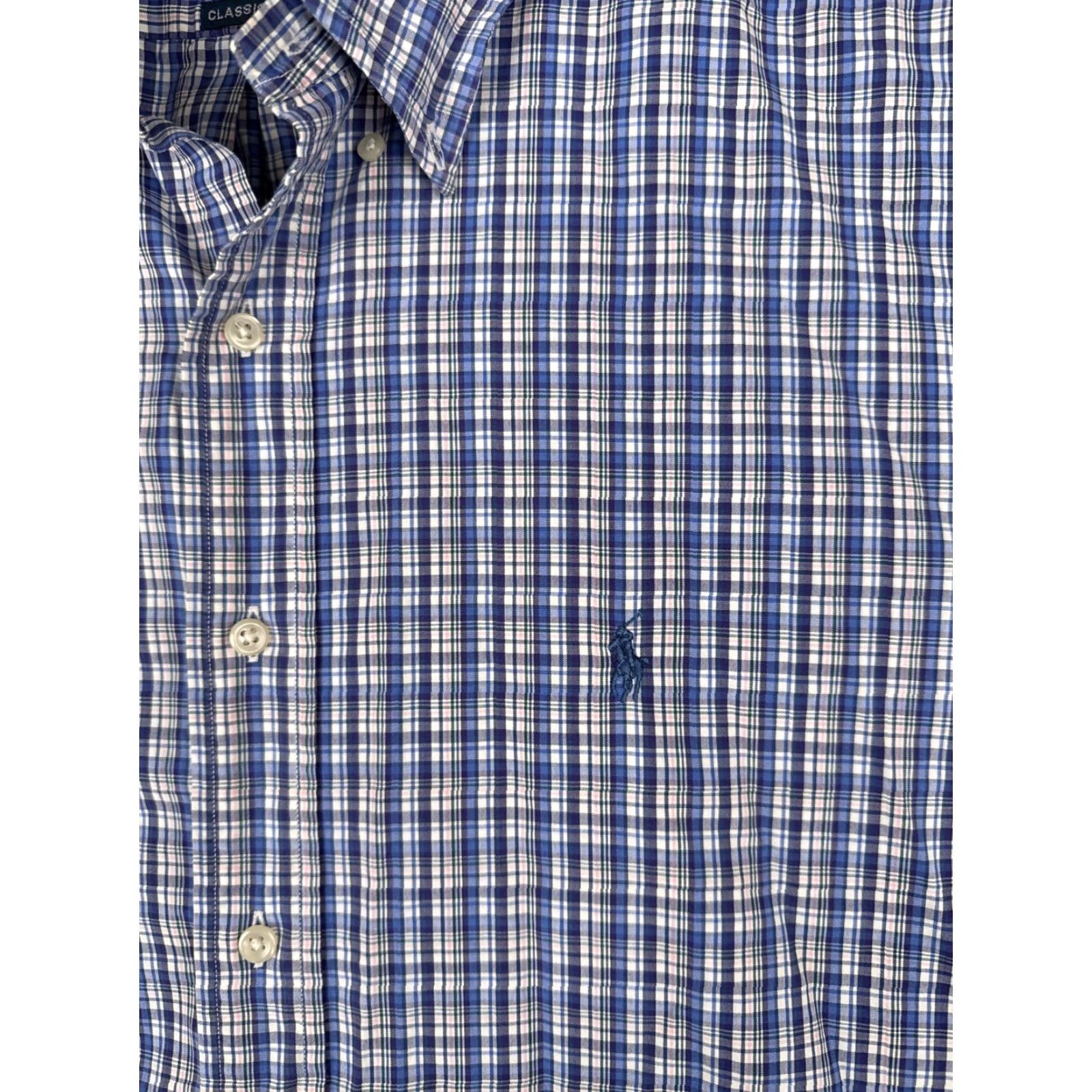 Ralph Lauren Ralph Lauren Shirt Men Plaid Cotton XL Blue Button-Up Long Sleeve Casual Workwear Button-Down Mens Size US XL / EU 56 / 4 - 7 Thumbnail