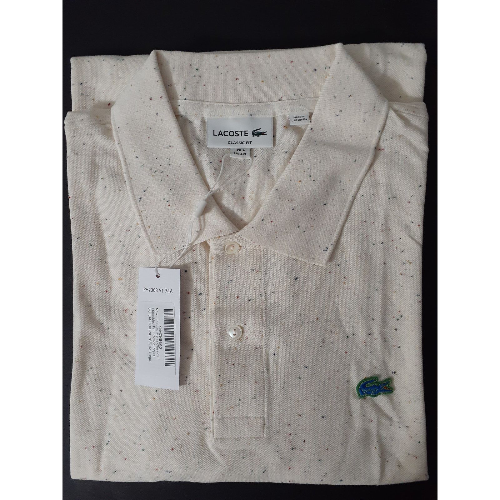 Lacoste Lacoste Men's Classic Fit Speckled Print Cotton Polo 4XL Size US XXL / EU 58 / 5 - 2 Thumbnail