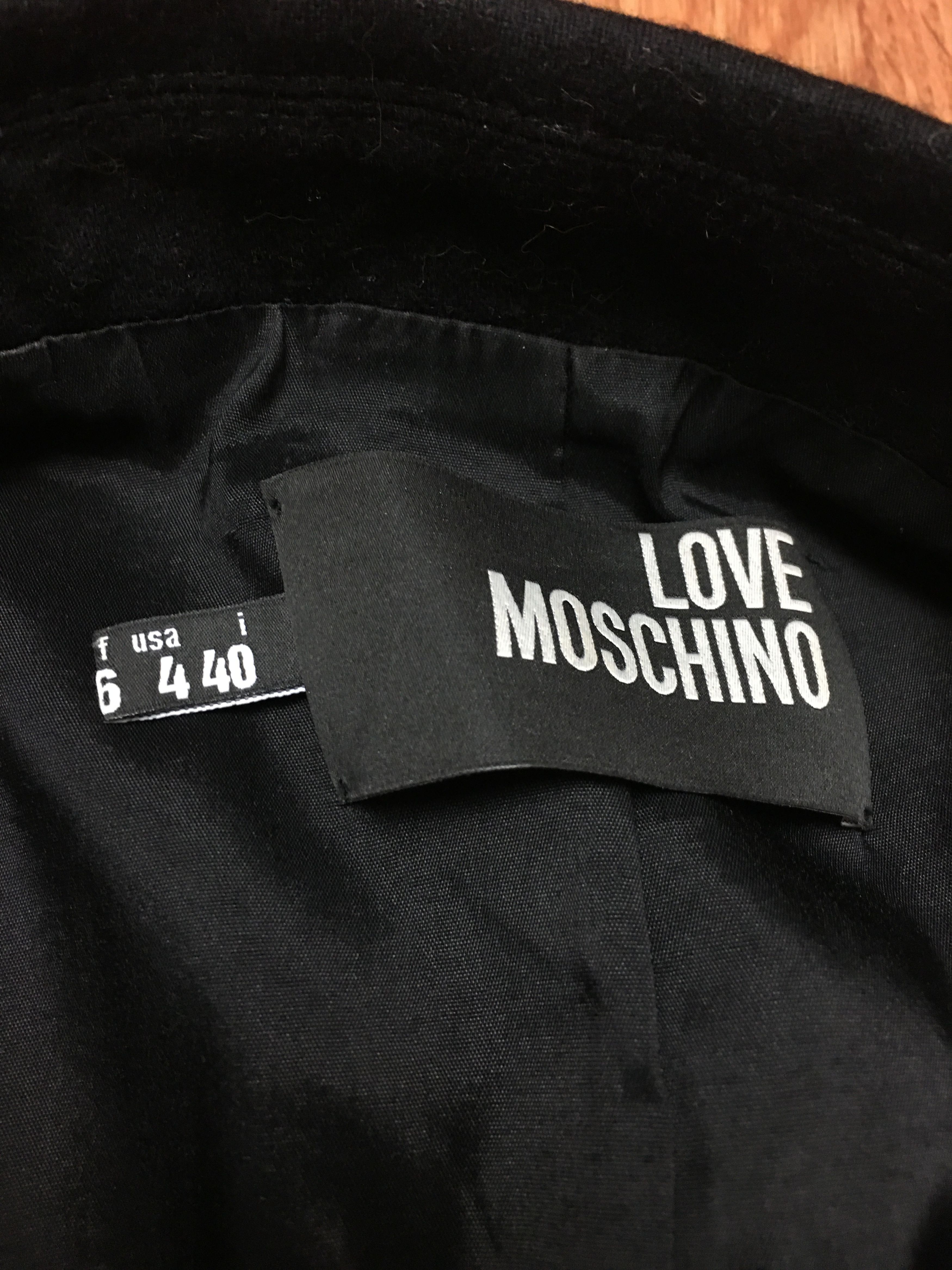 Moschino Love Moschino Octagram Black Wool Blazer Jacket IT40 US 4 Size S / US 4 / IT 40 - 6 Thumbnail