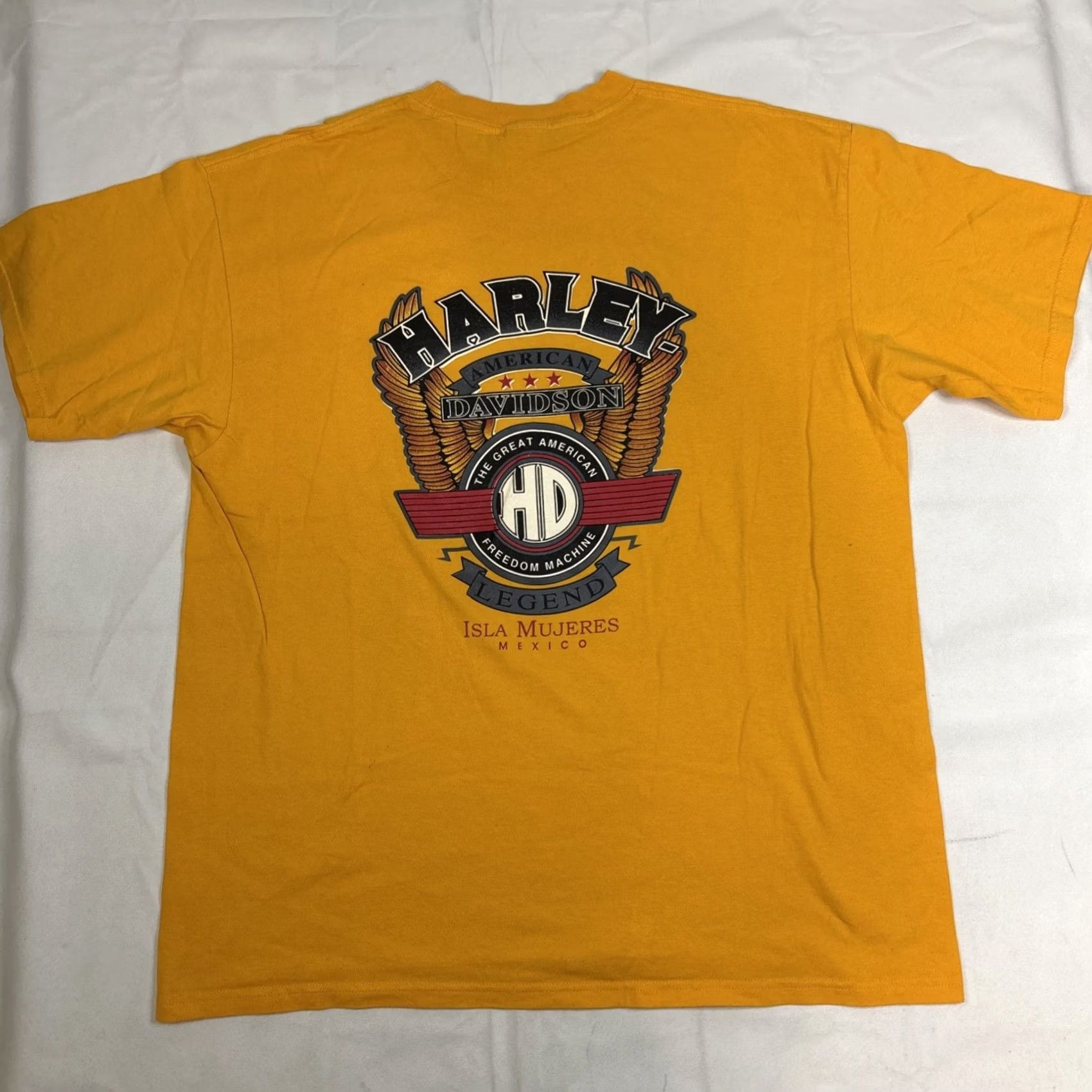 Vintage Vintage Harley Davidson Shirt Mens Size XL Yellow Isla Mujeres Yazbek Mexico Size US XL / EU 56 / 4 - 4 Thumbnail