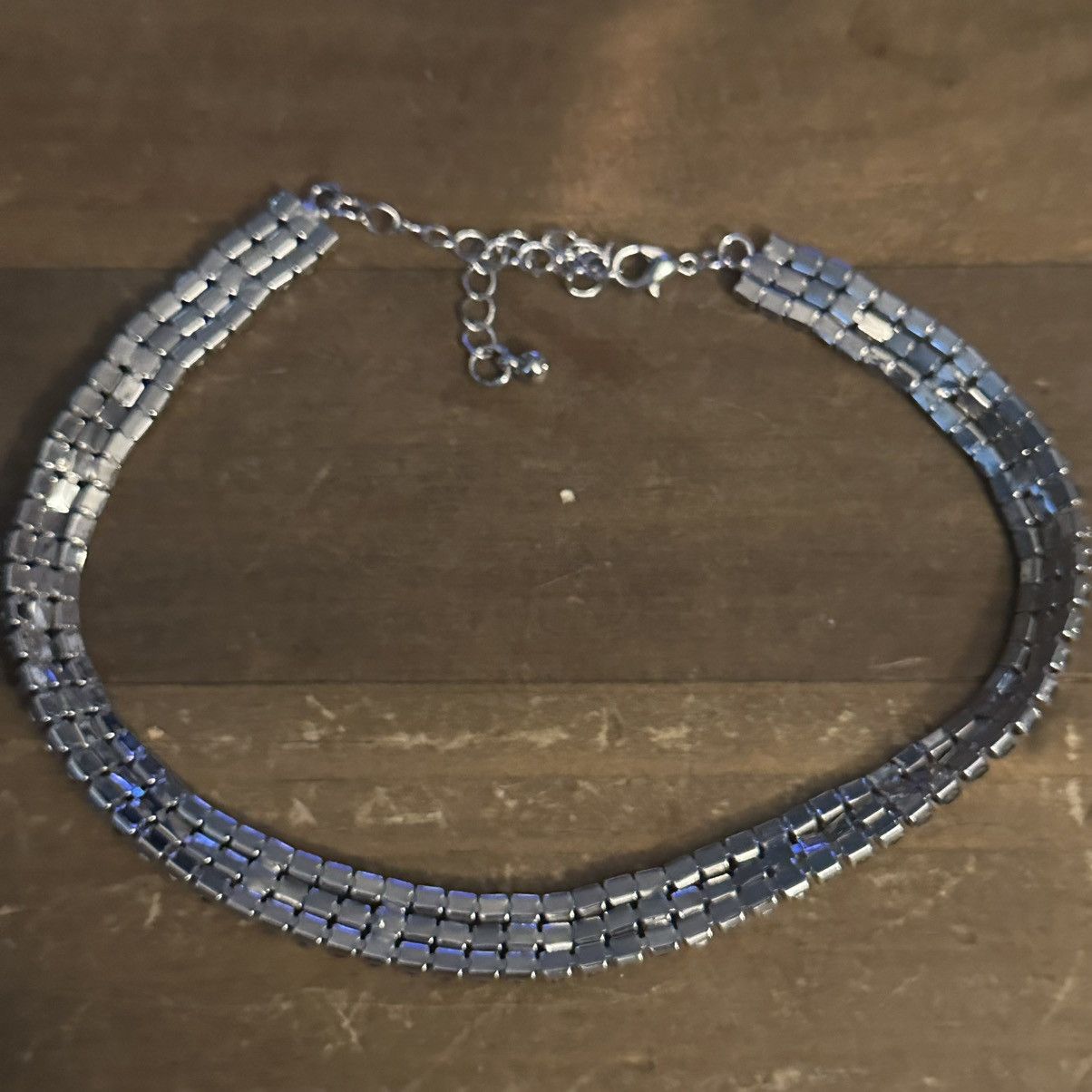 Other Silver tone smokey rhinestone choker necklace Size ONE SIZE - 4 Thumbnail