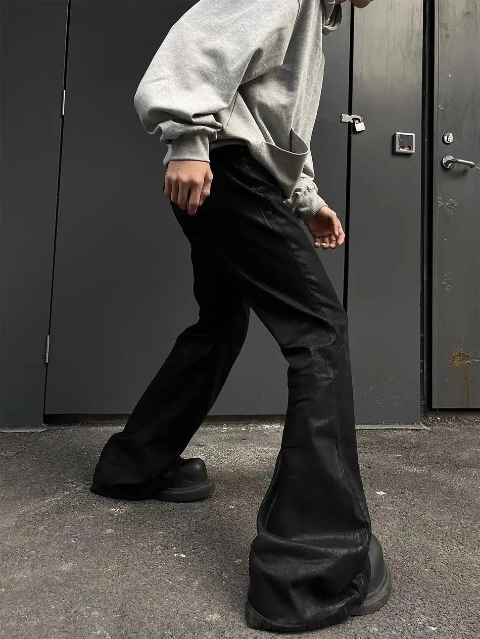 Japanese Brand × Jean Black glue coated waxed jeans Size US 34 / EU 50 - 2 Thumbnail