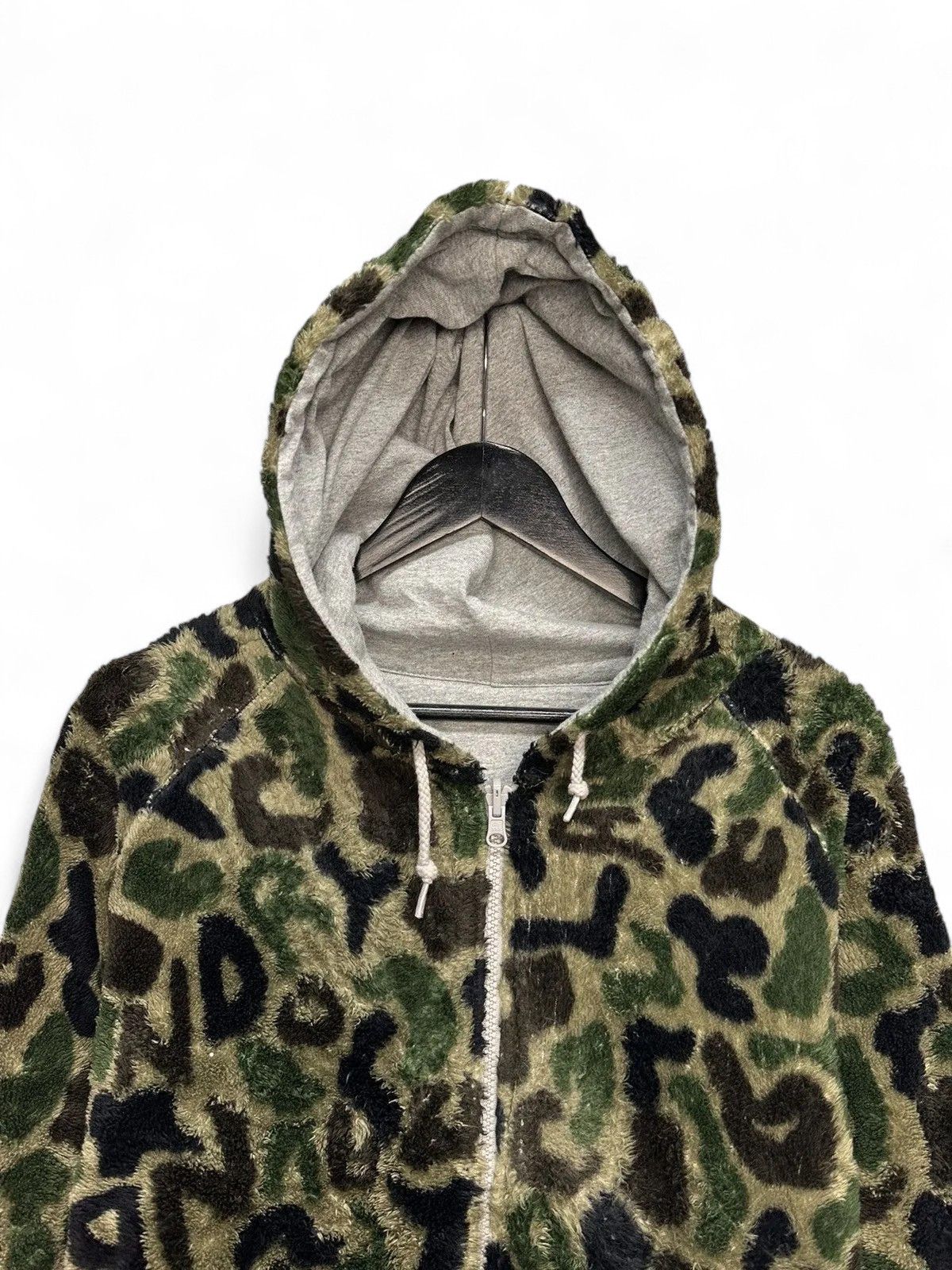 Japanese Brand Vintage Laundry Grey Zip Hoodie with Camo Fur Hood Size US M / EU 48-50 / 2 - 13 Thumbnail