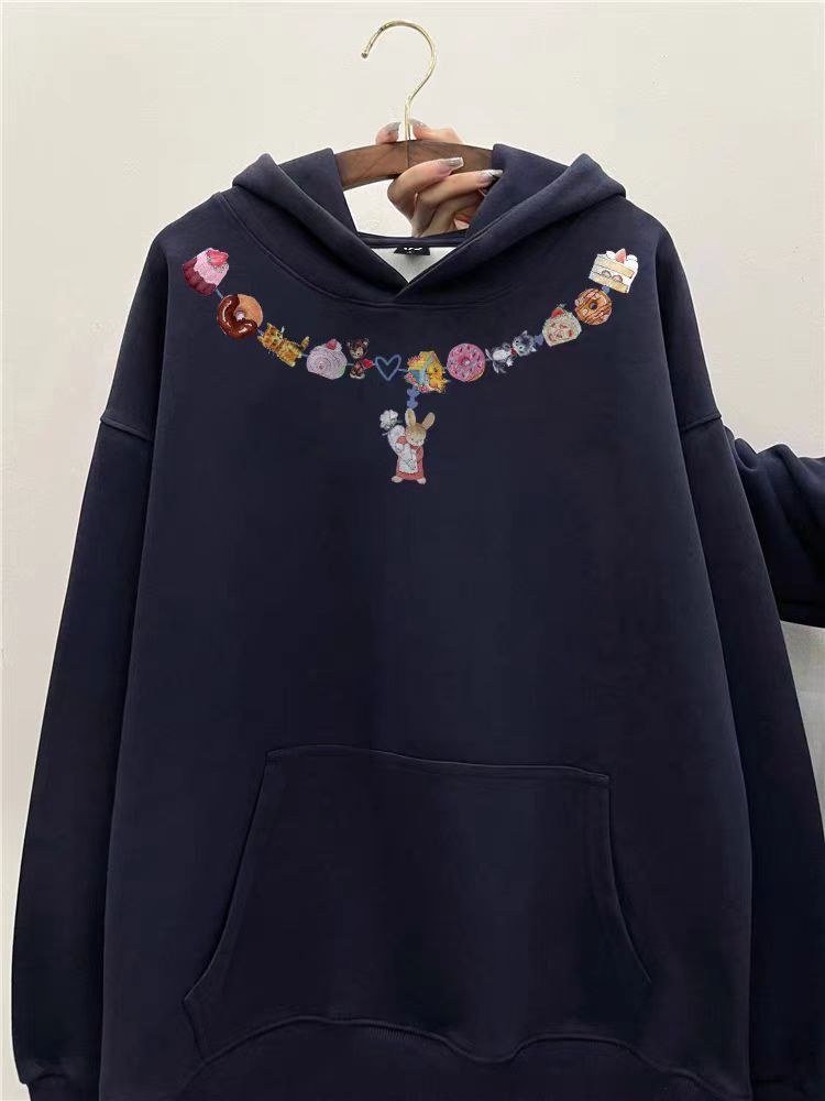 Vintage Niche Design Thickened Loose Hooded Sweatshirt