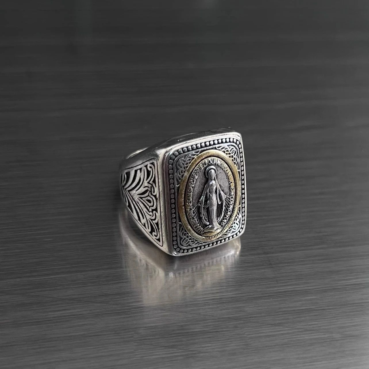 Jewelry × Vintage Gothic Silver Ring Vintage Religious Size ONE SIZE - 1 Thumbnail
