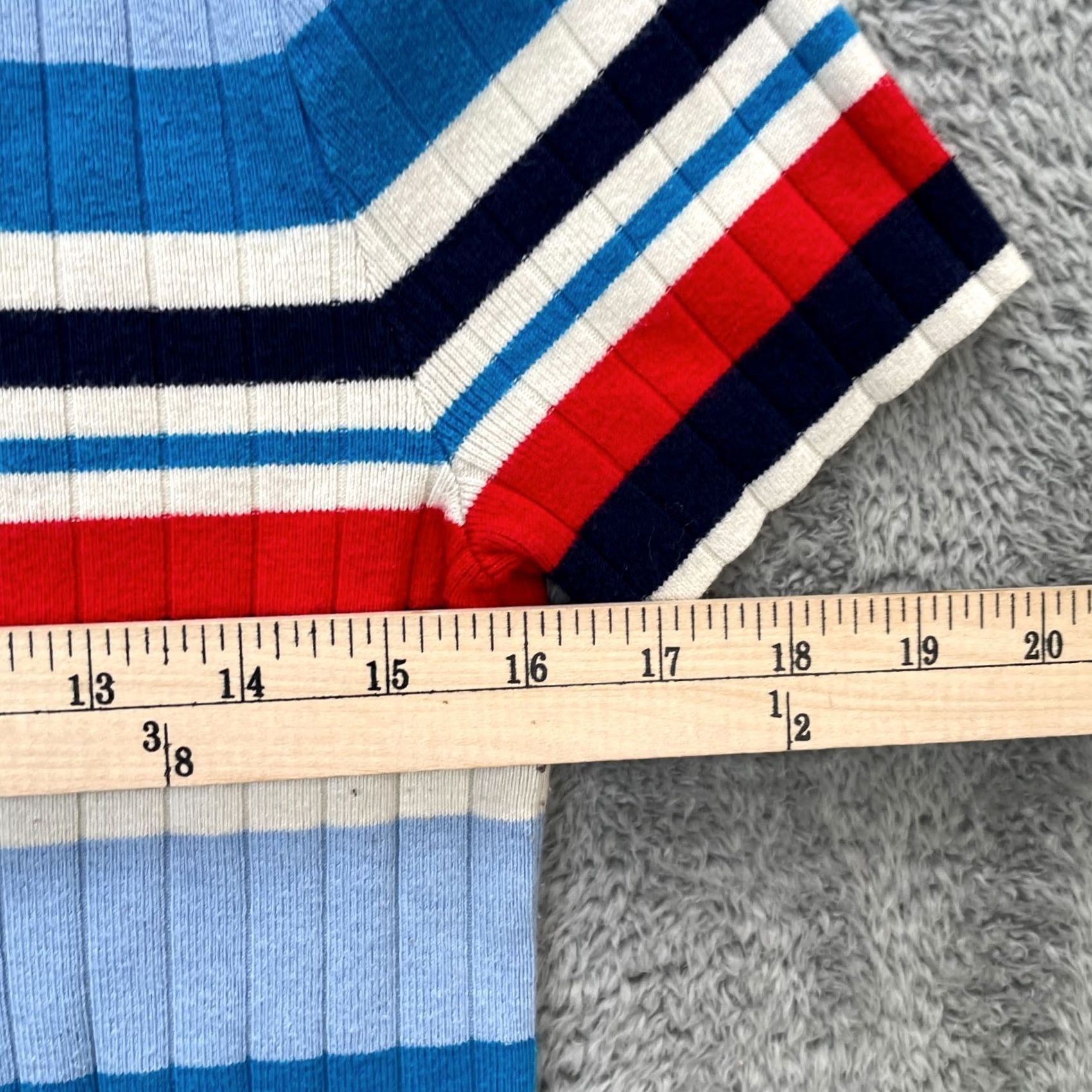 Ralph Lauren Lauren Ralph Lauren Womens Large Blue Striped Knit Cotton Shirt Size L / US 10 / IT 46 - 8 Thumbnail