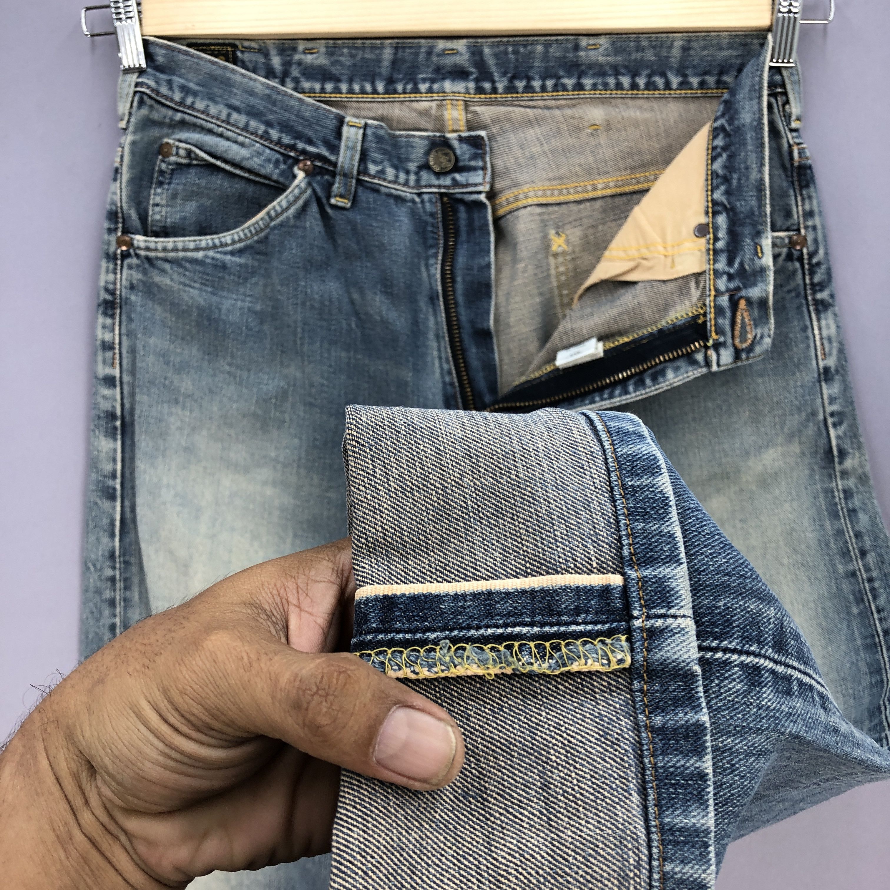 Lee Vintage Lee Selvedge Distressed Jeans Lee Redline Denim Size US 34 / EU 50 - 8 Thumbnail