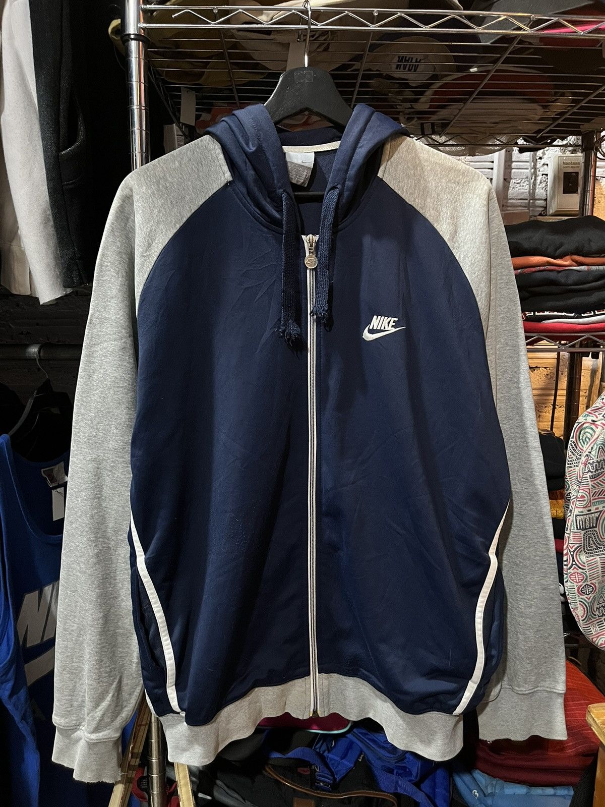 Nike × Vintage Nike Swoosh Hoodie Jacket 00s Size US L / EU 52-54 / 3 - 1 Thumbnail