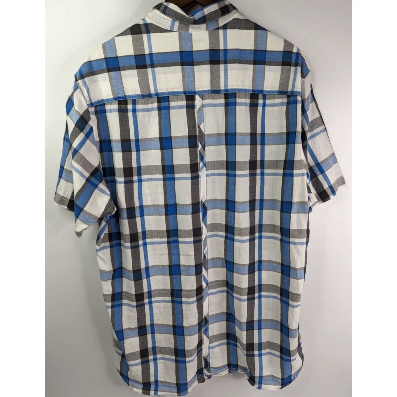 Quiksilver Quiksilver Short Sleeve Button Up Shirt Plaid Multicolor Blue White Men's XL Regular Size Shirt Size XL Men Size US XL / EU 56 / 4 - 3 Thumbnail