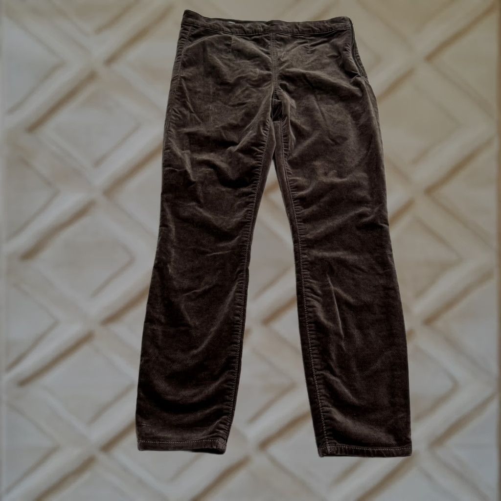 Gap Gap 1969 Pants Womens 30R Brown Velvet Velour Cotton High Rise Side Zip Legging Size 30" / US 8 / IT 44 - 1 Thumbnail