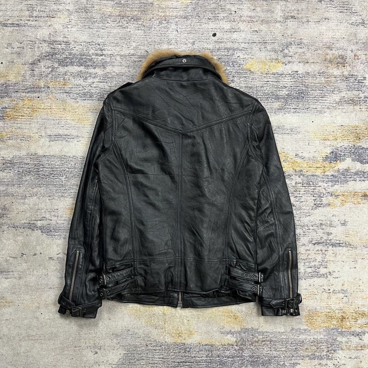 Isamu Katayama Backlash Jackrose bondage fur collar riders leather jacket vkei style Size US M / EU 48-50 / 2 - 3 Thumbnail