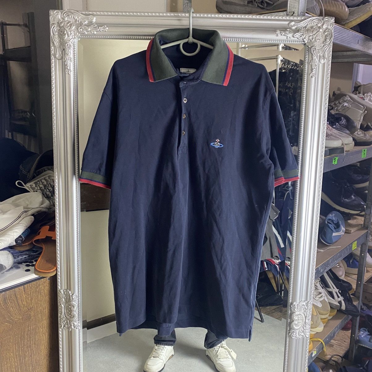 Vivienne Westwood Vivienne Westwood Polo Shirt Mini Logo Orb Grey Size US XL / EU 56 / 4 - 1 Thumbnail