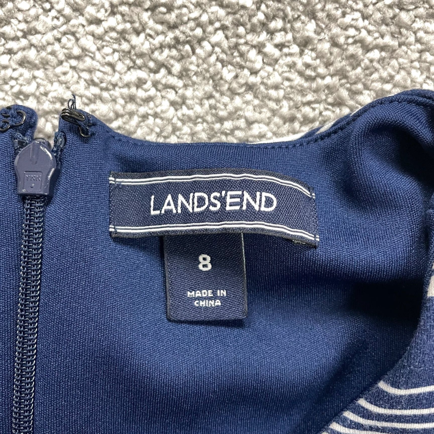 Lands' End VINTAGE Lands' End Sheath Dress Womens 8 Midi Sleeveless Blue White Striped Business Party Workwear Size M / US 6-8 / IT 42-44 - 7 Thumbnail