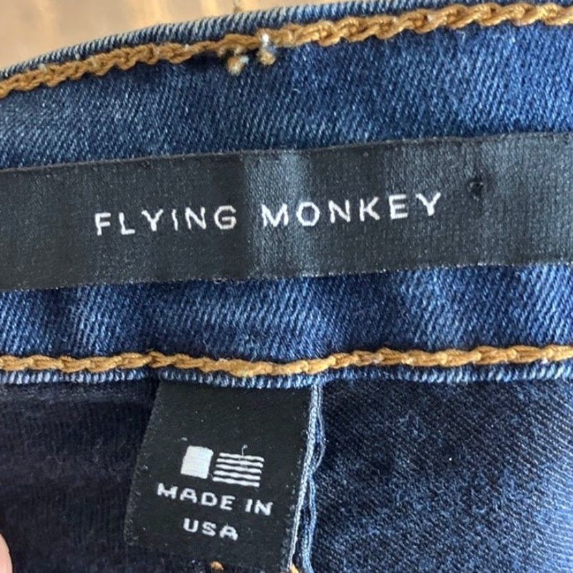 Vintage Flying Monkey Womens Jeans Blue Denim Dark Wash Mid Rise Style JL59 Stretch 30 Jeans Womens Size 30 Dark Wash Stretch Modern Casual Modern Fit 200 Size 30" / US 8 / IT 44 - 4 Thumbnail