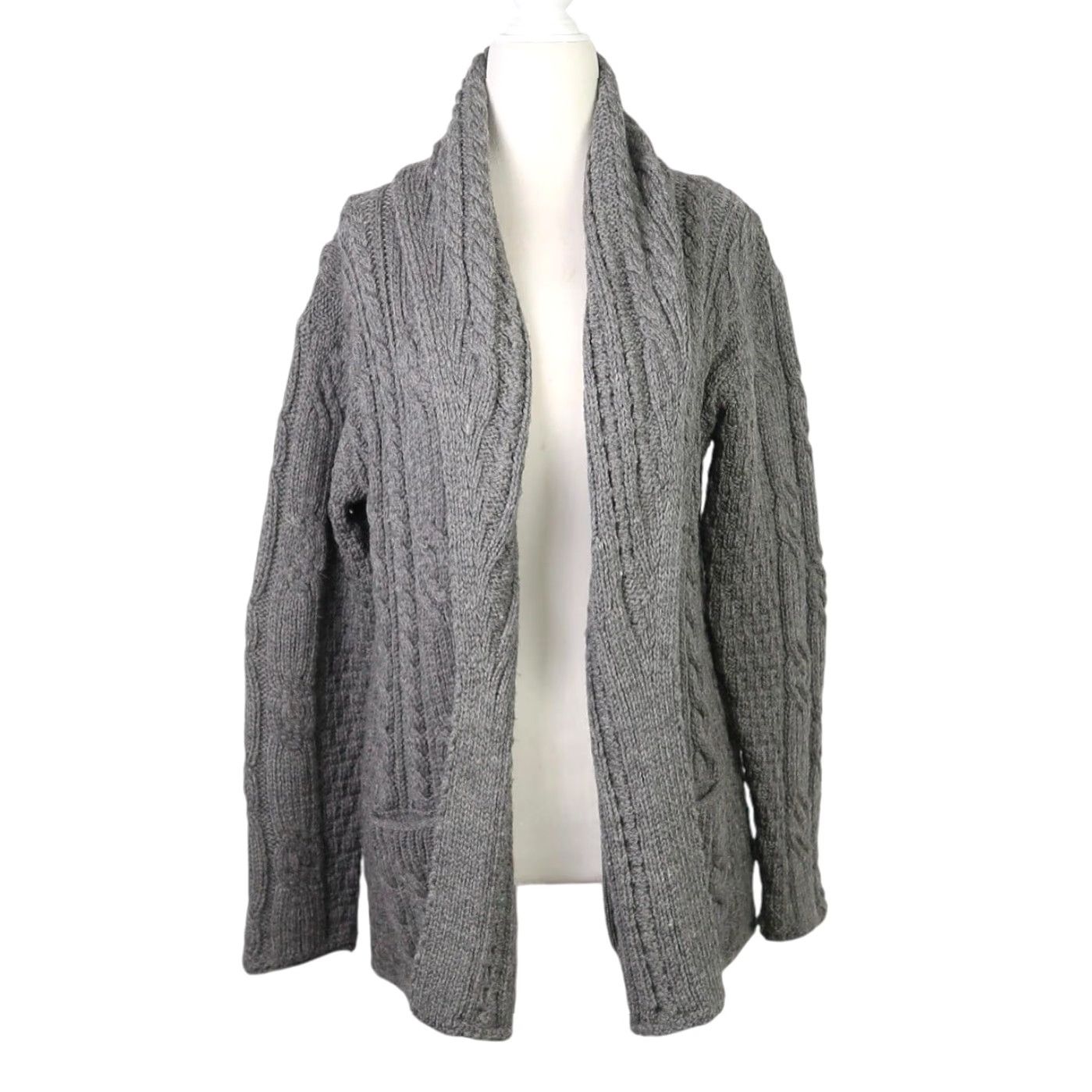Vintage **Carraig Donn Gray Aran Cable Knit Women's Size S Cardigan Sweater** User: Carraig Donn Gray Aran Cable Knit Women's Size S Cardigan Sweater Size S / US 4 / IT 40 - 2 Thumbnail