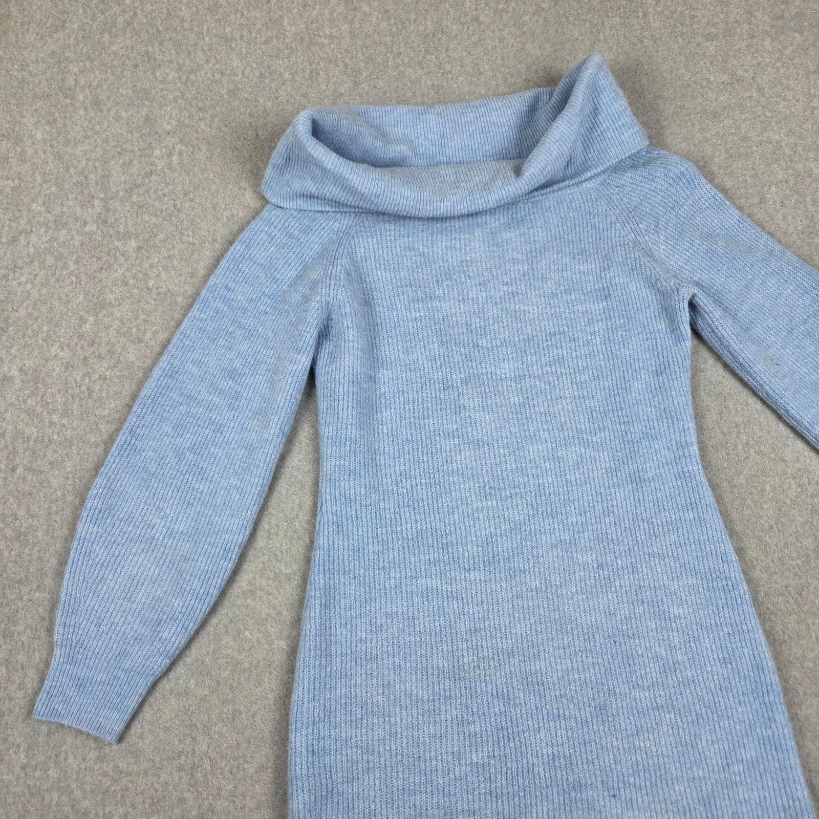 H&M H&M Large Blue Sweater Dress Versatile Cowl Neck Size L / US 10 / IT 46 - 3 Thumbnail