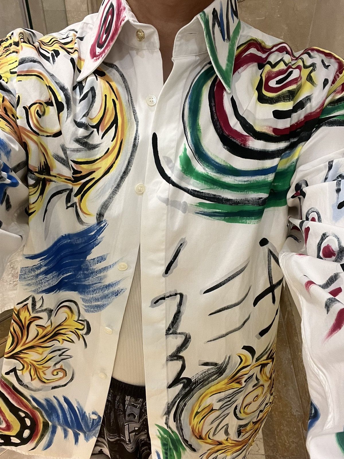 Versace artwork print shirt collar size 40 Size US M / EU 48-50 / 2 - 2 Thumbnail