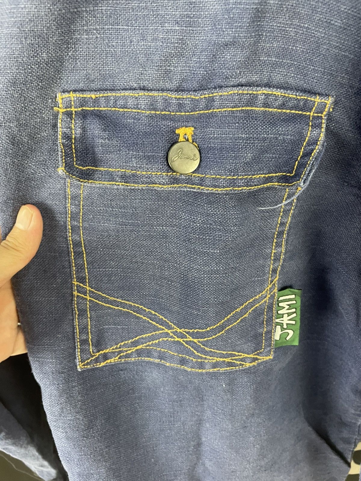 Japanese Brand Jami Island Double Pocket Denim Shirts Size US XL / EU 56 / 4 - 4 Thumbnail